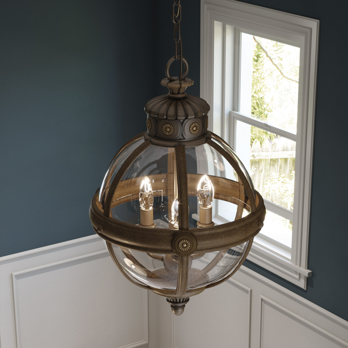 Подвесной светильник Feiss, Арт. FE-ADAMS-3P-BRZ