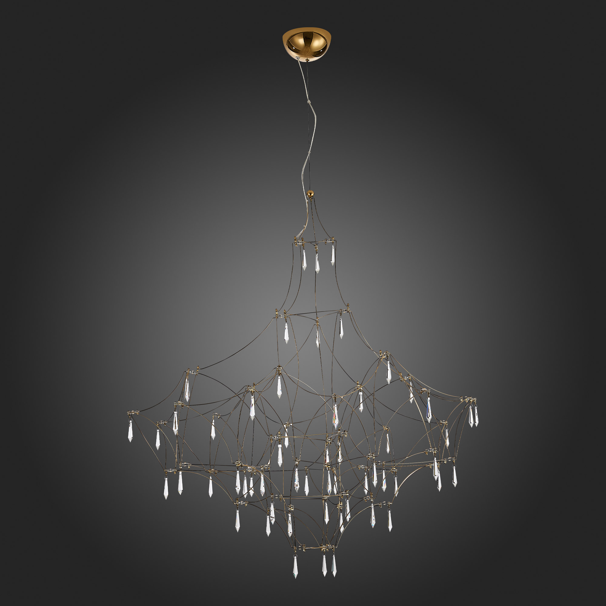 SL797.203.114 Люстра подвесная ST-Luce Золотистый, Прозрачный LED 114*0,45W 3000K GRAVETTA