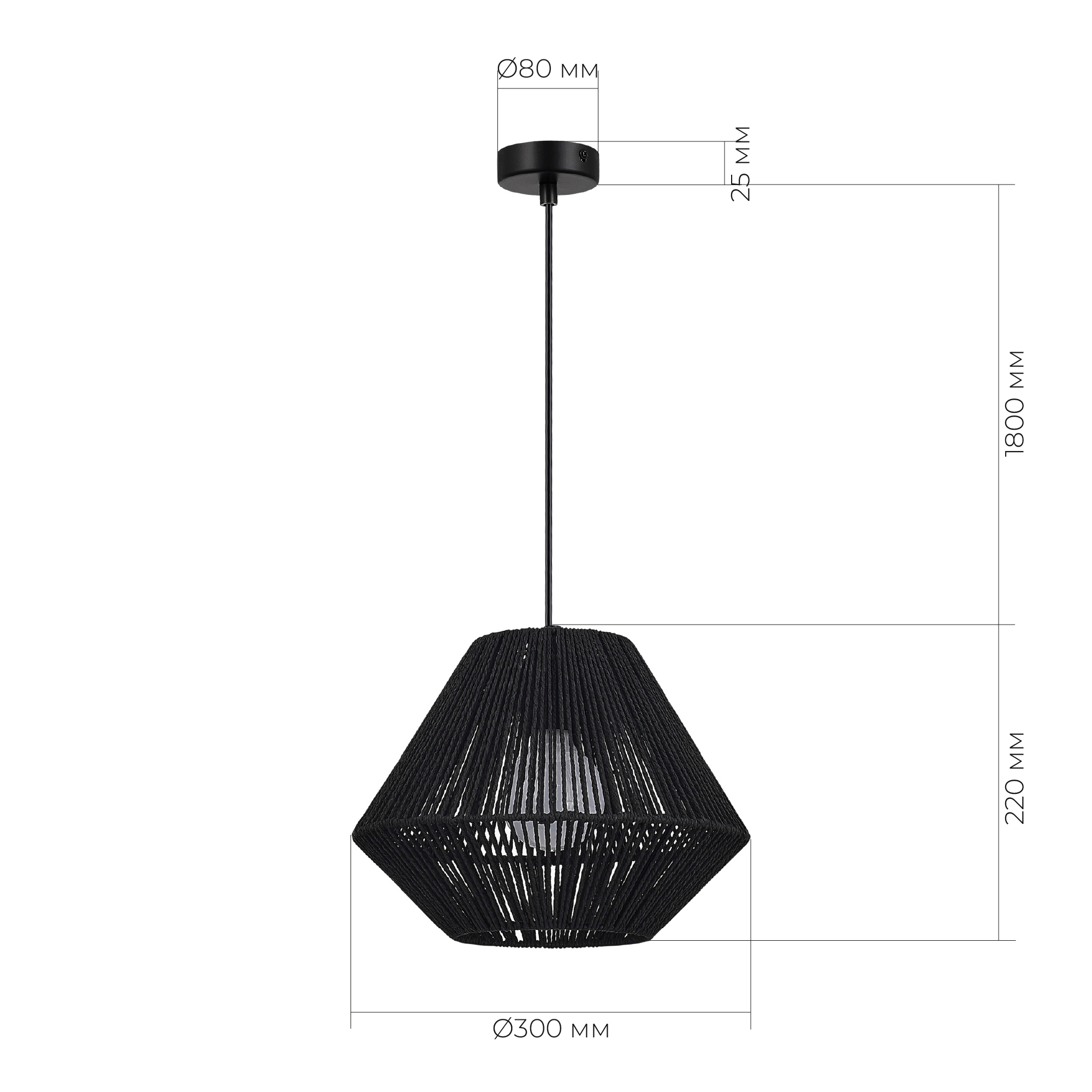 SLE6025-403-01 Светильник подвесной черный/черный E27 1*40W ETTAN