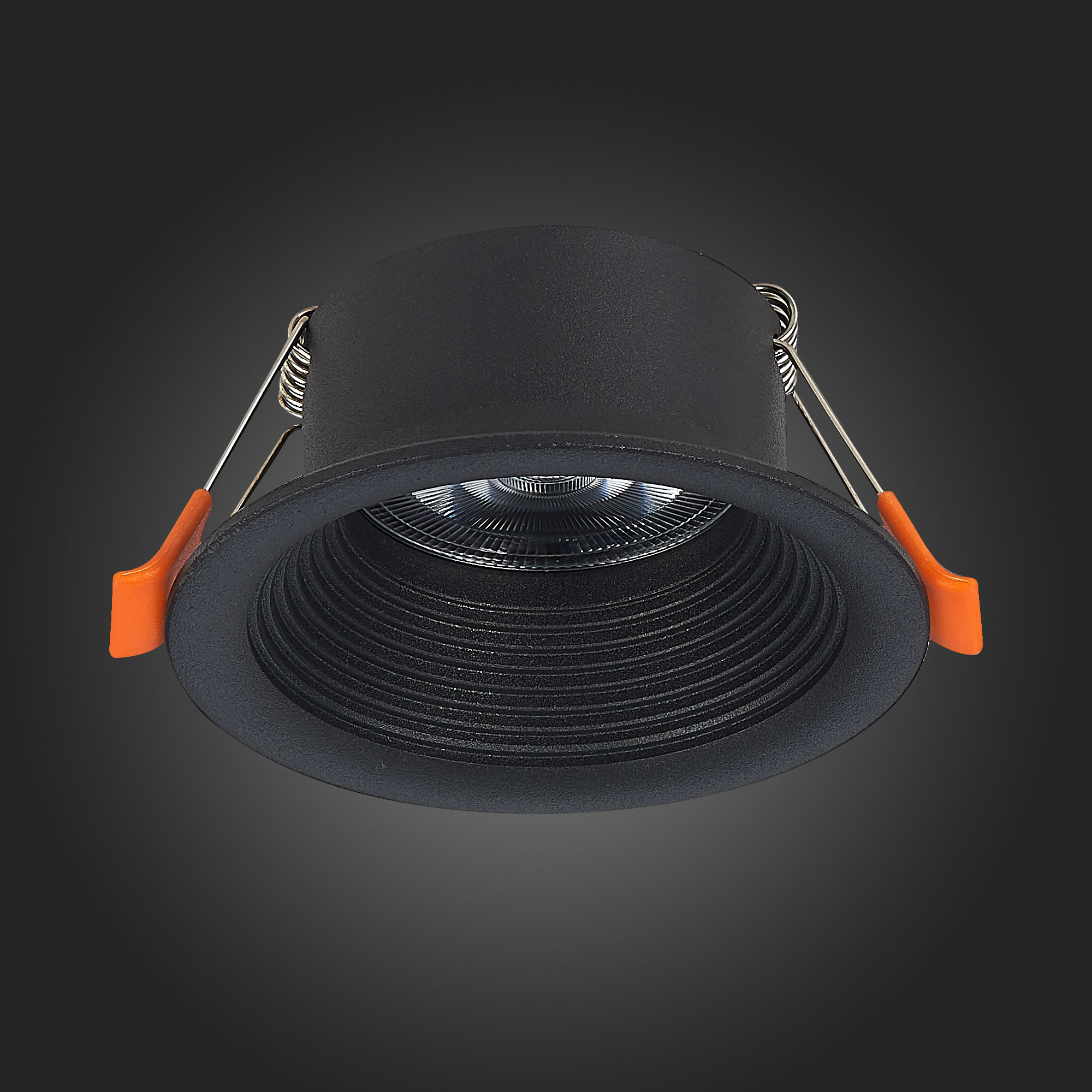 ST202.408.01 Св-к встр. Черный GU10 1*50W  D89xH40 220V Без ламп Встраиваемые светильники