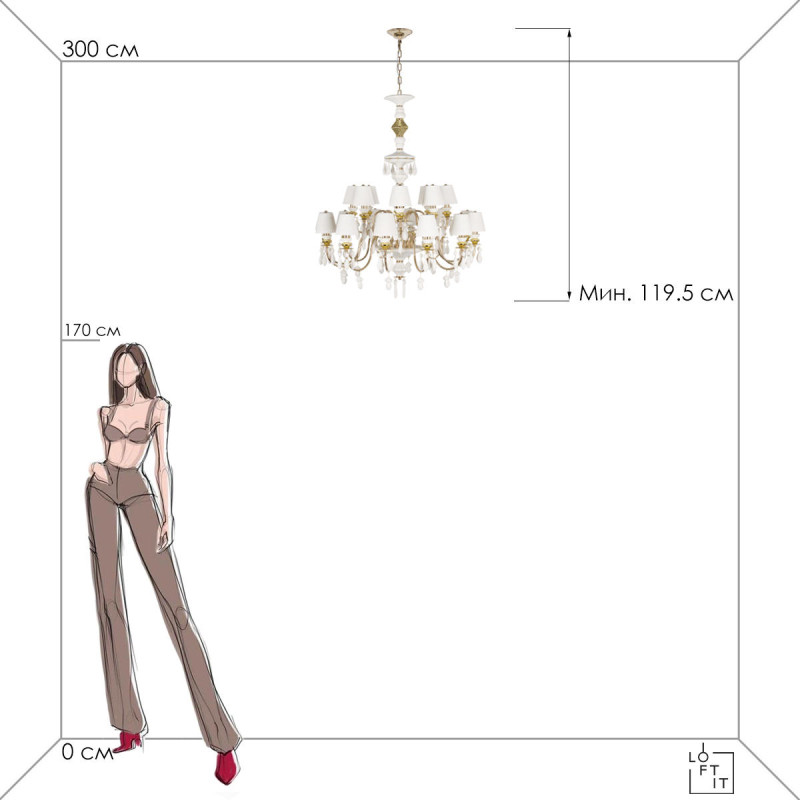 Подвесная люстра LOFT IT 10203/12+8 White