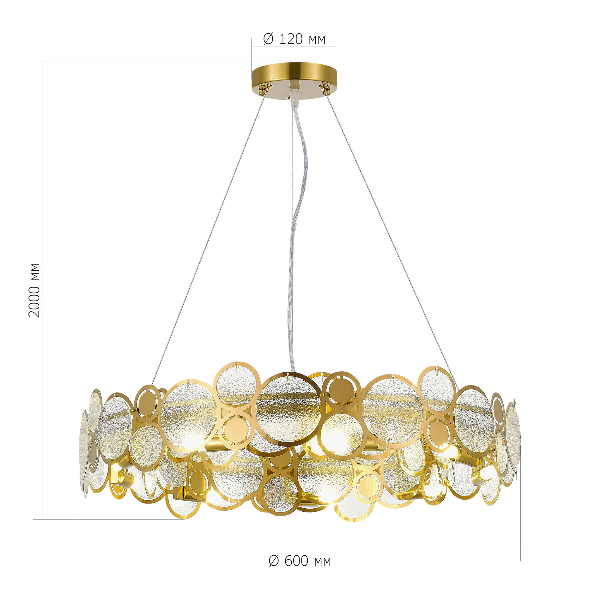 SL6133.303.09 Светильник подвесной ST-Luce Латунь/Прозрачный G9 9*5W 4000K SWATCH