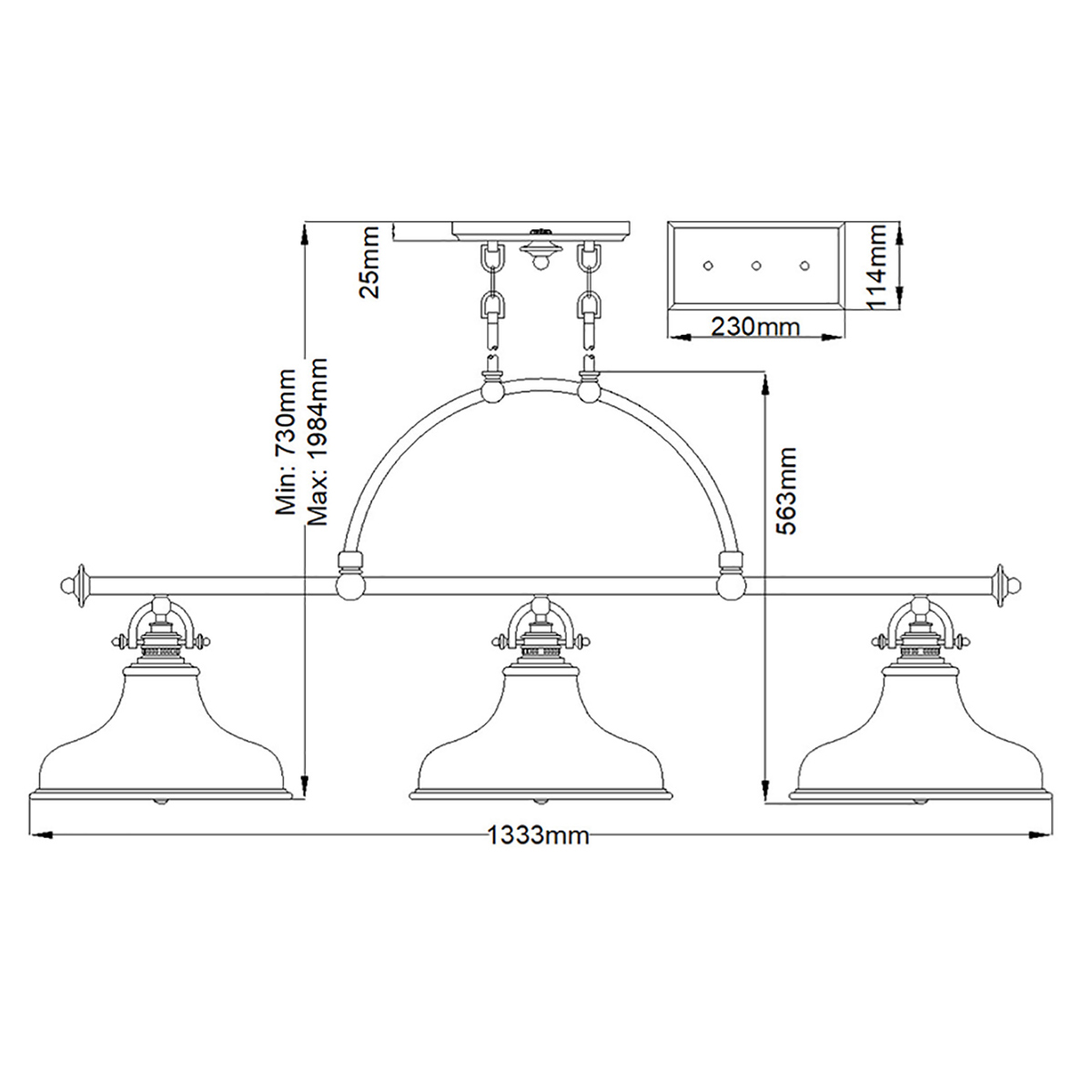 Подвесной светильник Quoizel, Арт. QZ-EMERY3P-PN