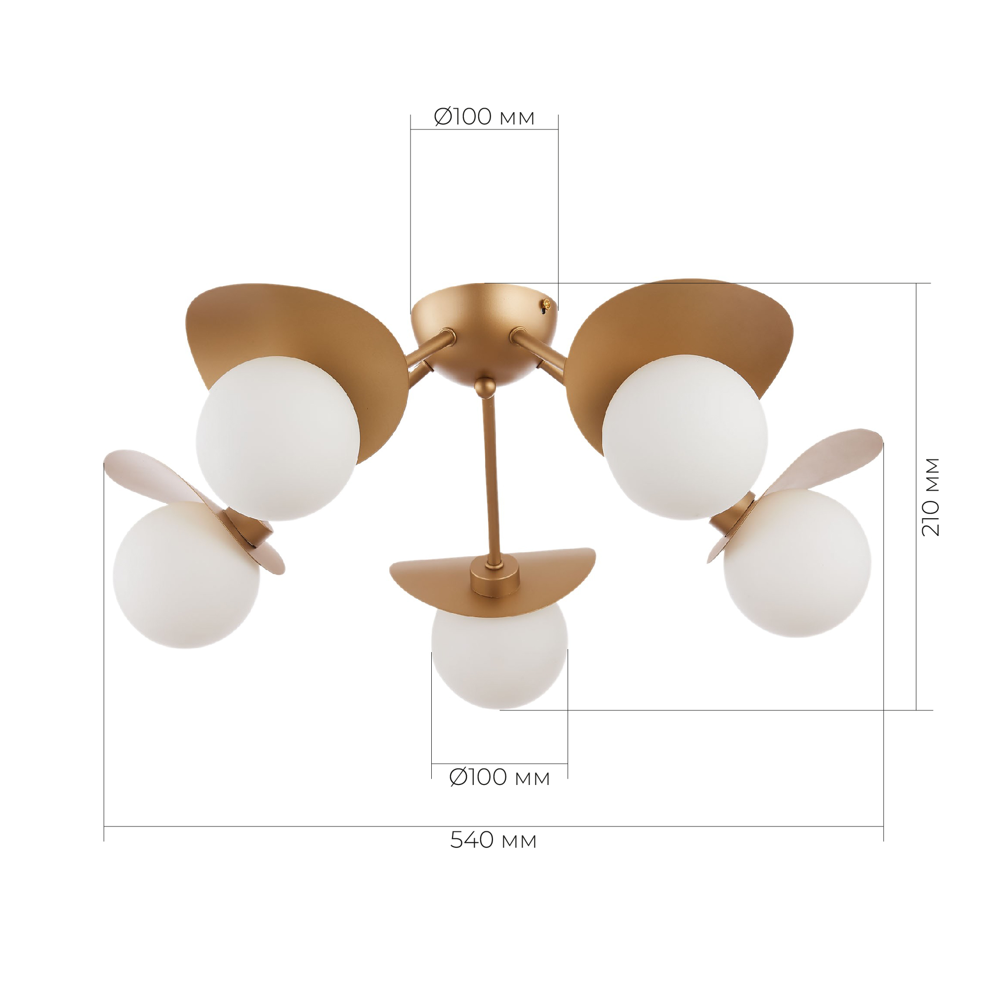 SLE220502-05 Светильник потолочный Золотистый/Белый G9 5*5W BOLZANO