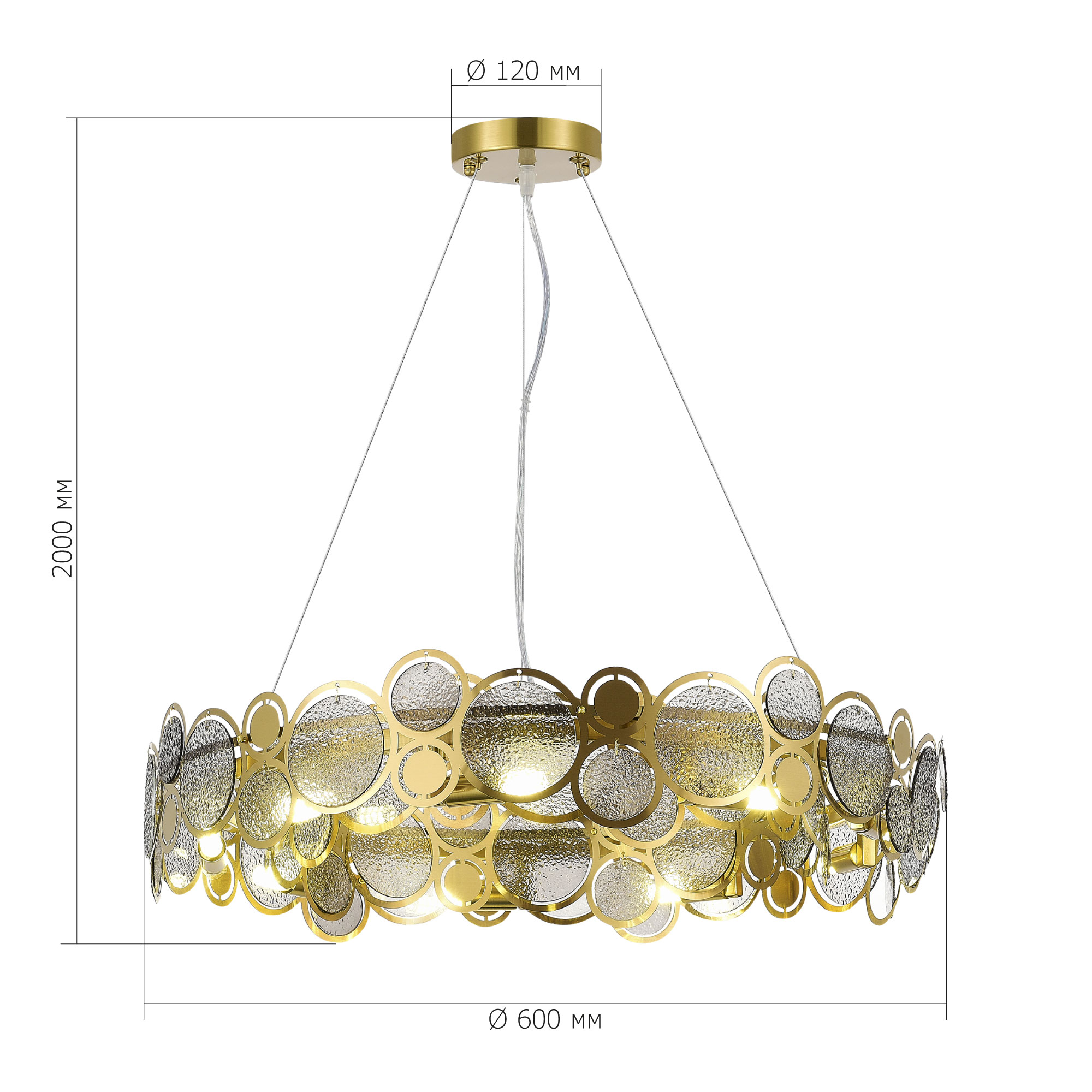 SL6133.313.09 Светильник подвесной ST-Luce Латунь/Дымчатый G9 9*5W 4000K SWATCH