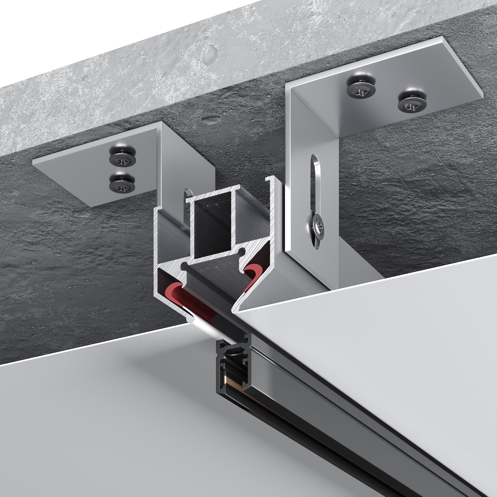 ST066.129.00 Профиль для шинопровода SUPER5 под натяжной потолок ST-Luce Алюминий Длина 2 000мм SUPER5