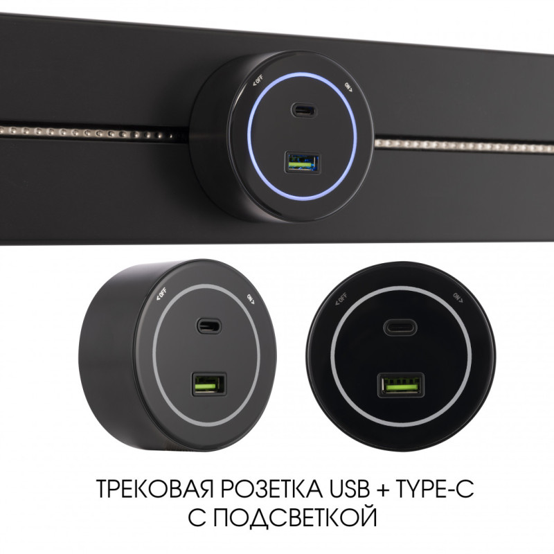 Трековая система розеток Arte Milano 399732TS/USB-Type-C Black