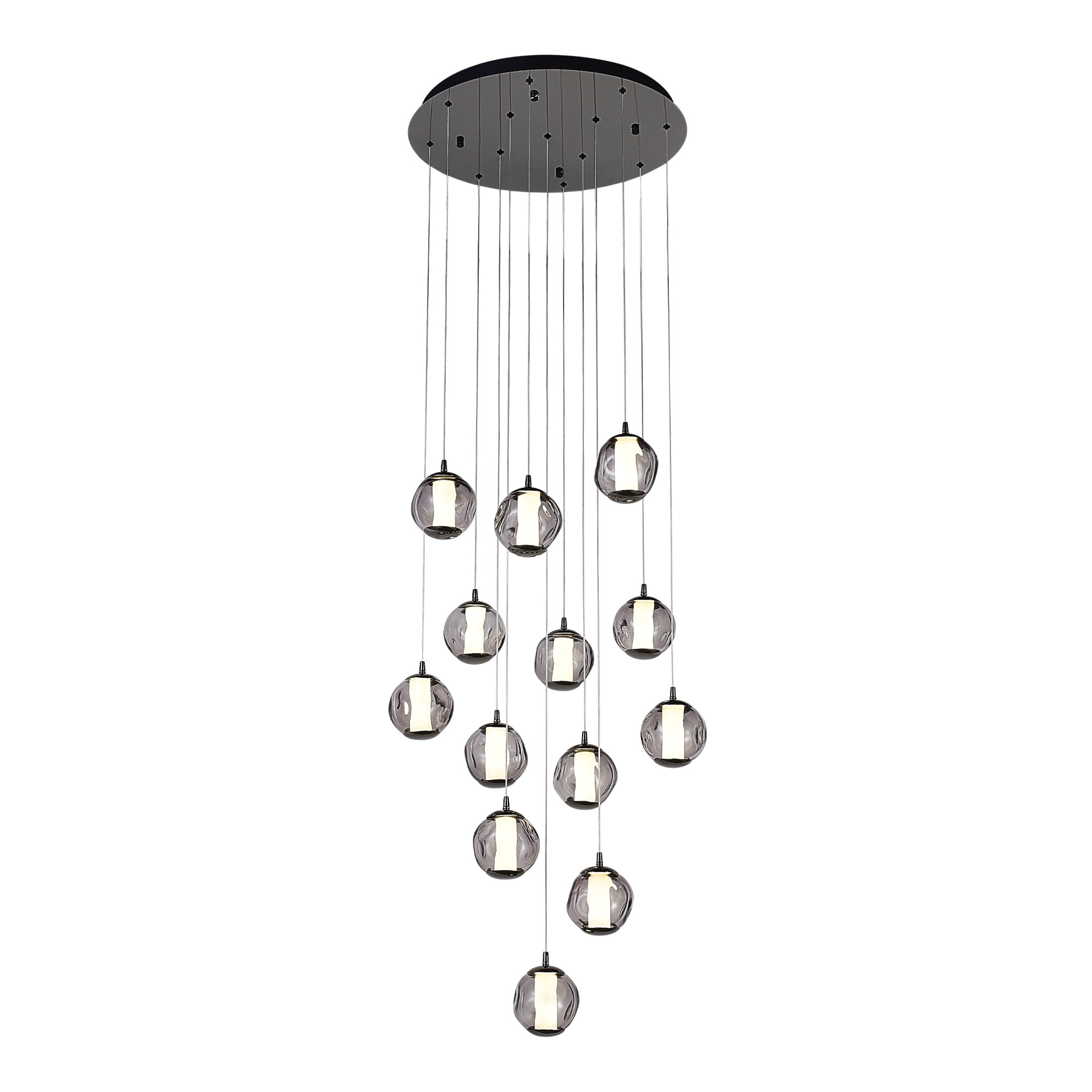 SL6520.403.13 Светильник подвесной ST-Luce черный жемчуг/прозрачно-дымчатый LED 1*65W 4000K HELMI