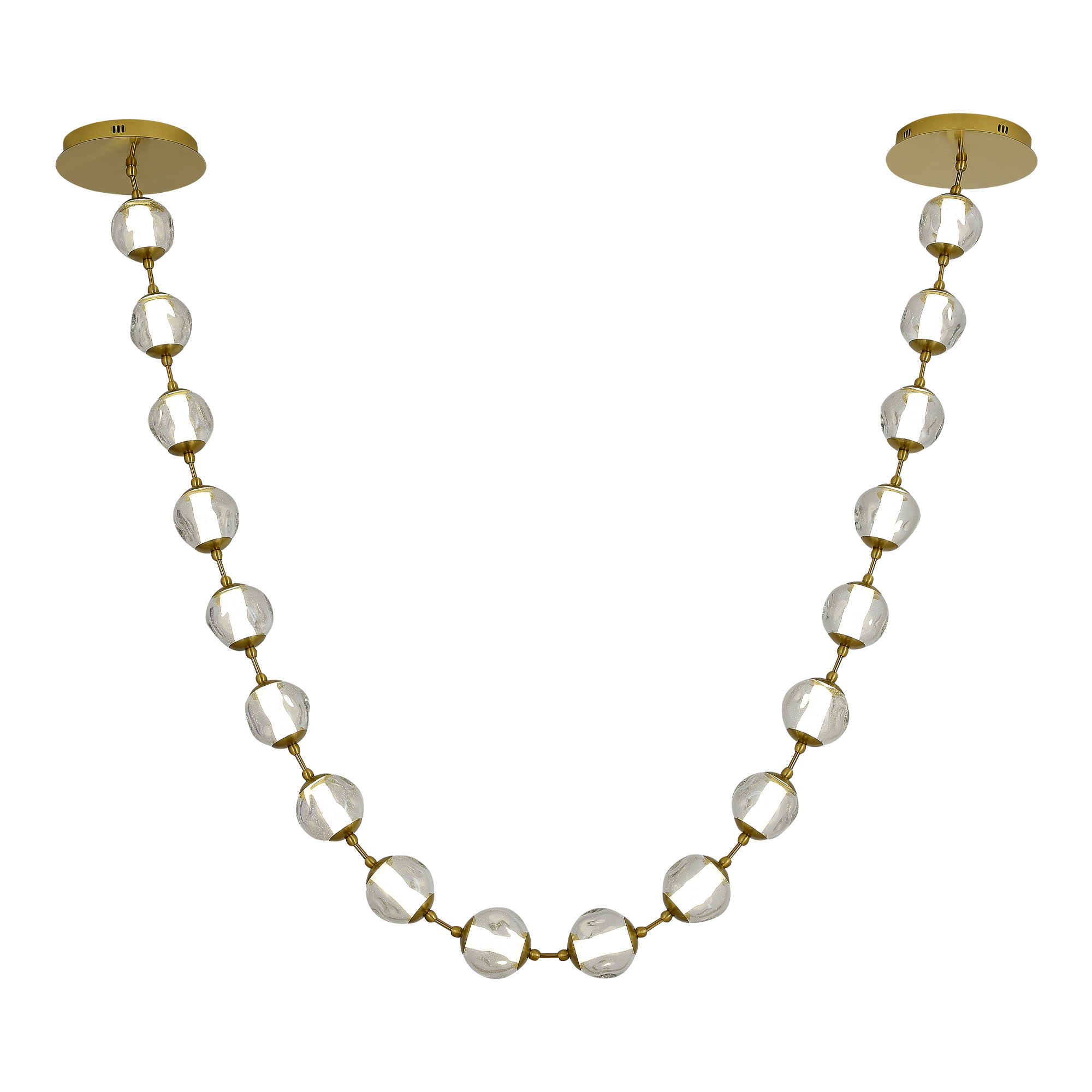 SL6520.303.18 Светильник подвесной ST-Luce латунь/прозрачный с пузырьками воздуха LED 1*90W 4000K HELMI