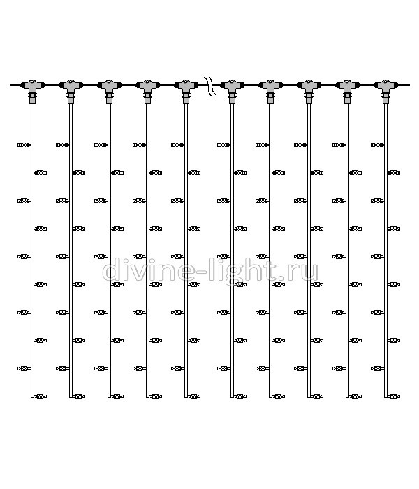 Светодиодный занавес Laitcom PCL402BL-10-2Y