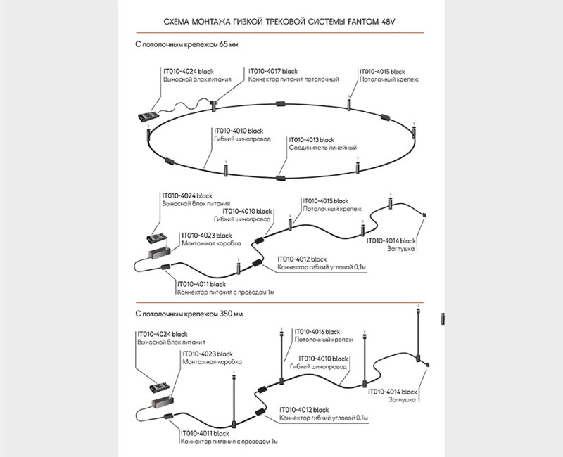 Подвод питания ITALLINE IT010-4011 black
