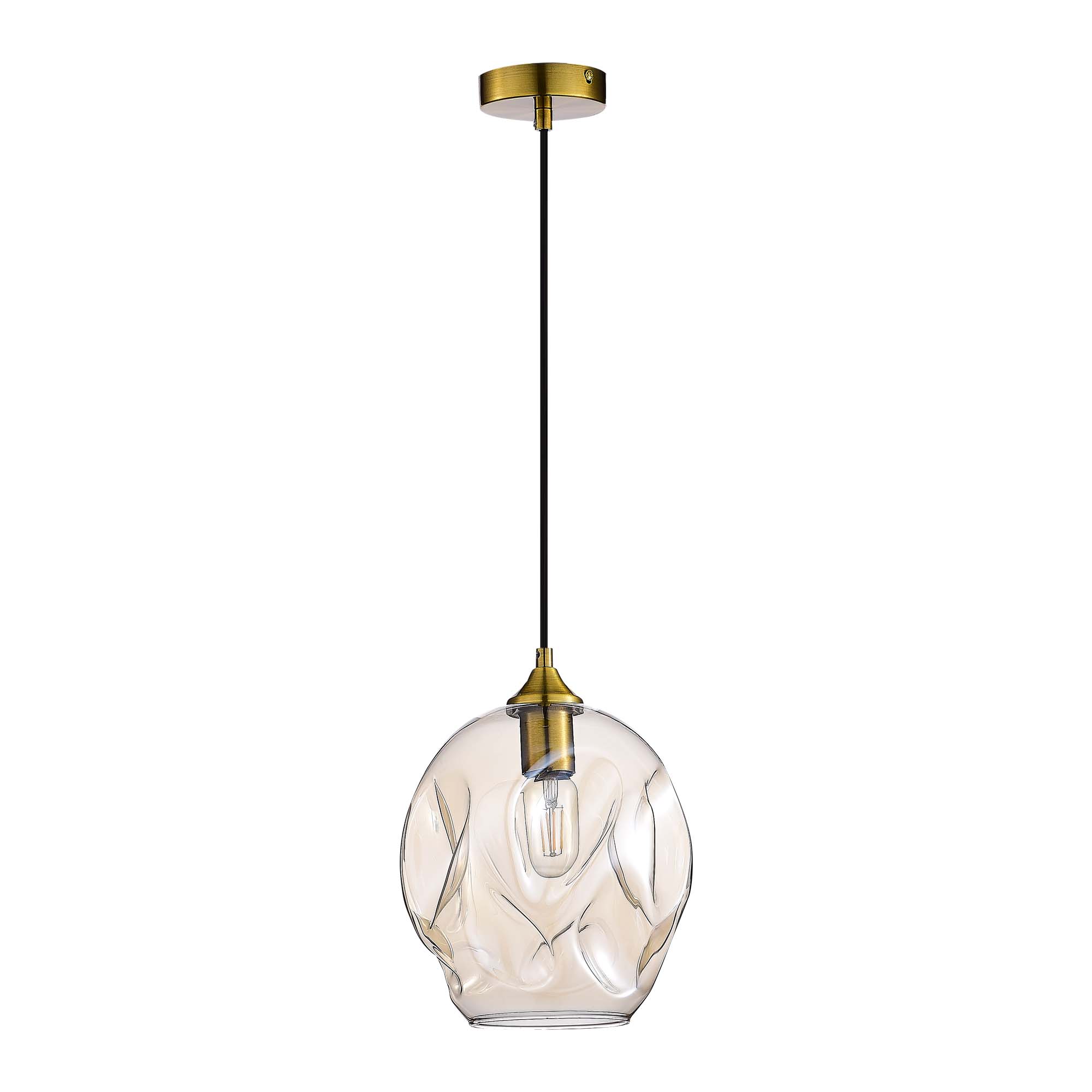 SL1188.313.01 Подвес ST-Luce Латунь/Коньячный E27 1*60W IDESIA