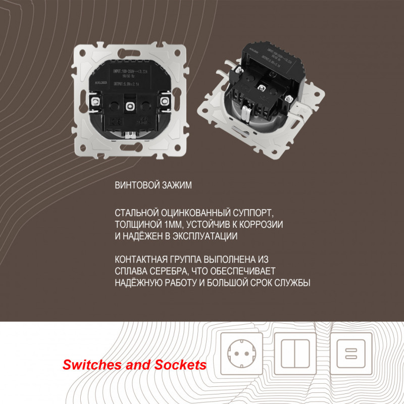 Розетка Arte Milano 206.47-1.silver