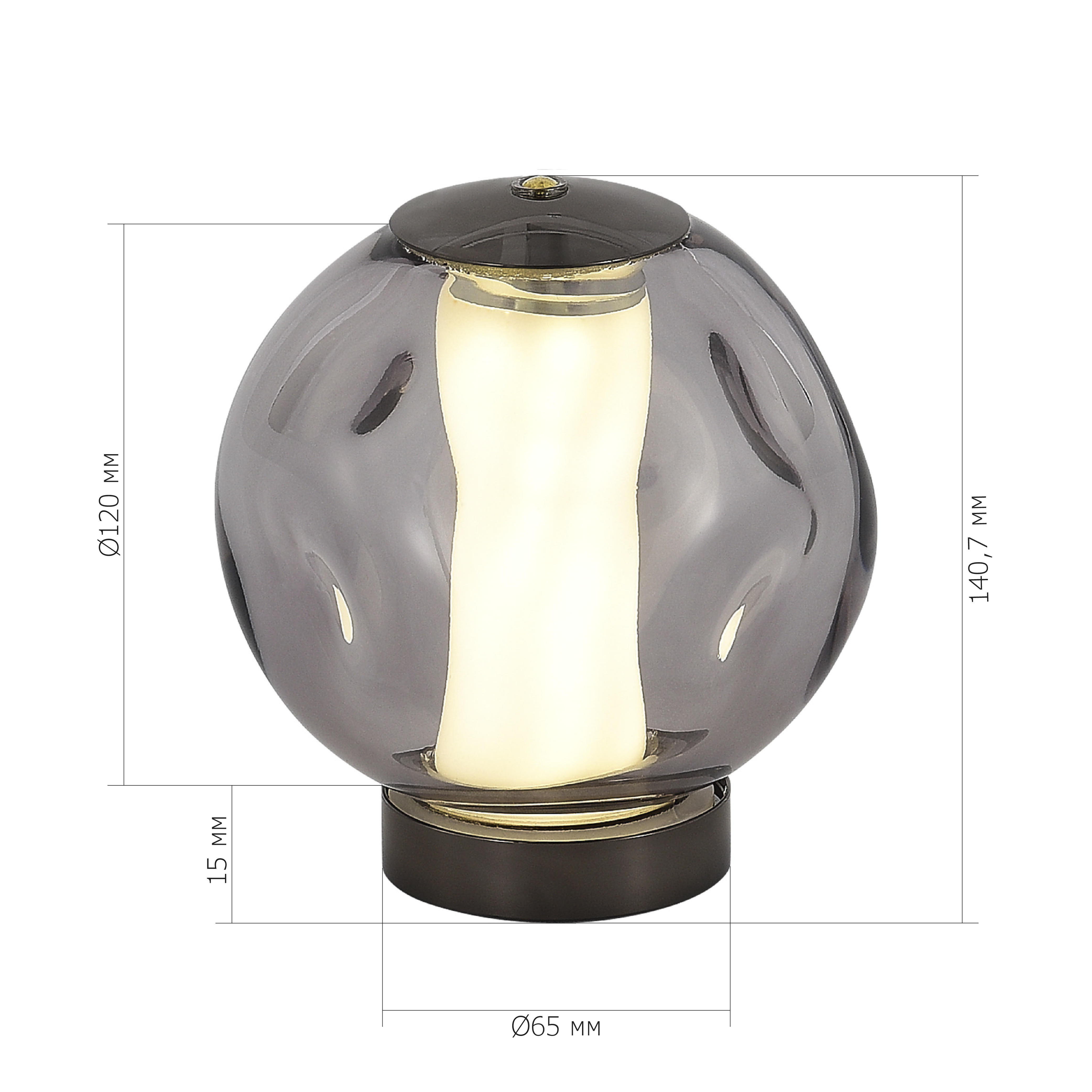 SL6520.404.01 Прикроватная лампа ST-Luce черный жемчуг/прозрачно-дымчатый LED 1*5W 4000K HELMI