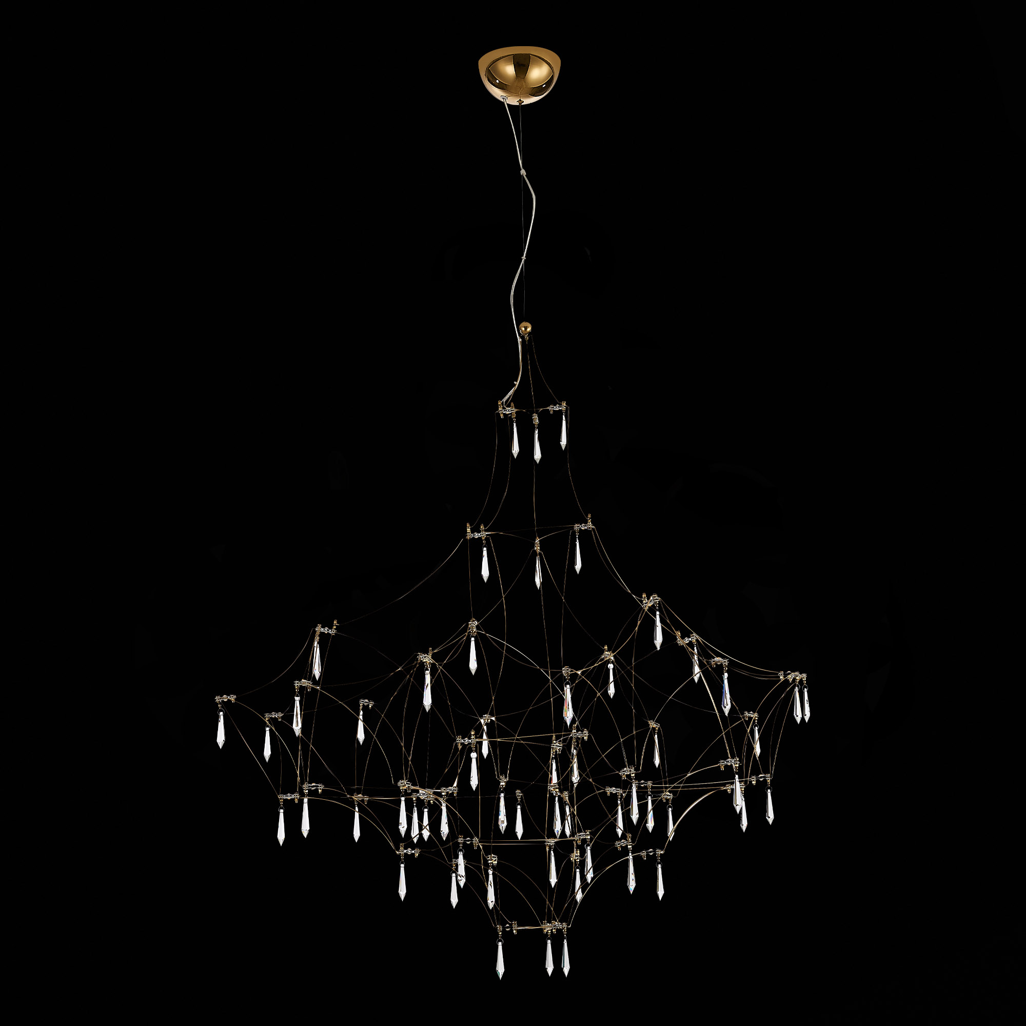 SL797.203.114 Люстра подвесная ST-Luce Золотистый, Прозрачный LED 114*0,45W 3000K GRAVETTA