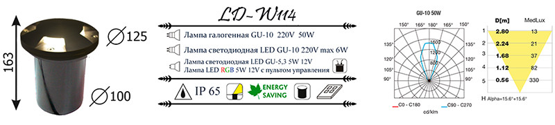 Тротуарный светильник LD-Lighting LD-W114