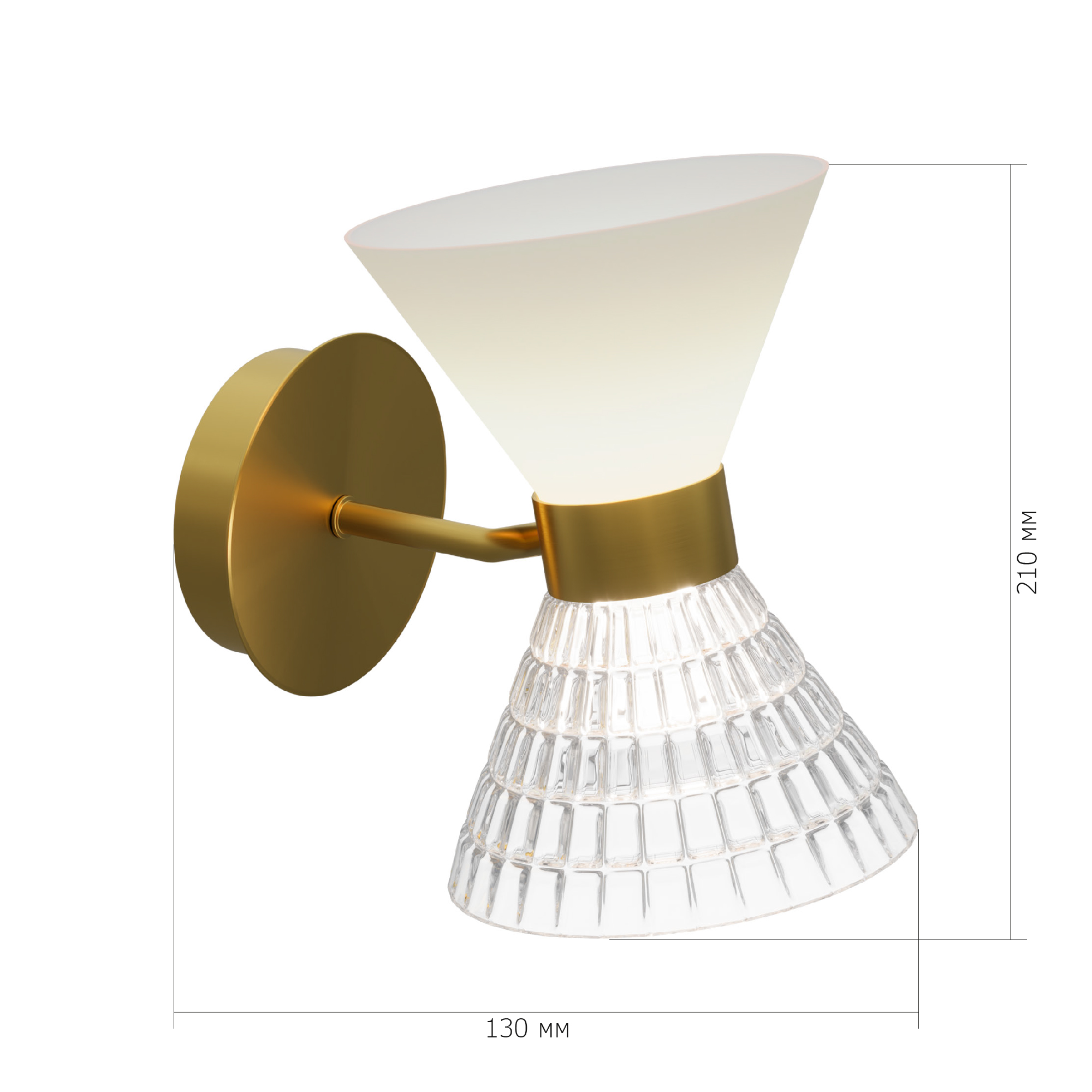 SL2004.301.02 Светильник настенный ST-Luce латунь/прозрачный, белый, латунь G9 LED 2*5W SPIRIT