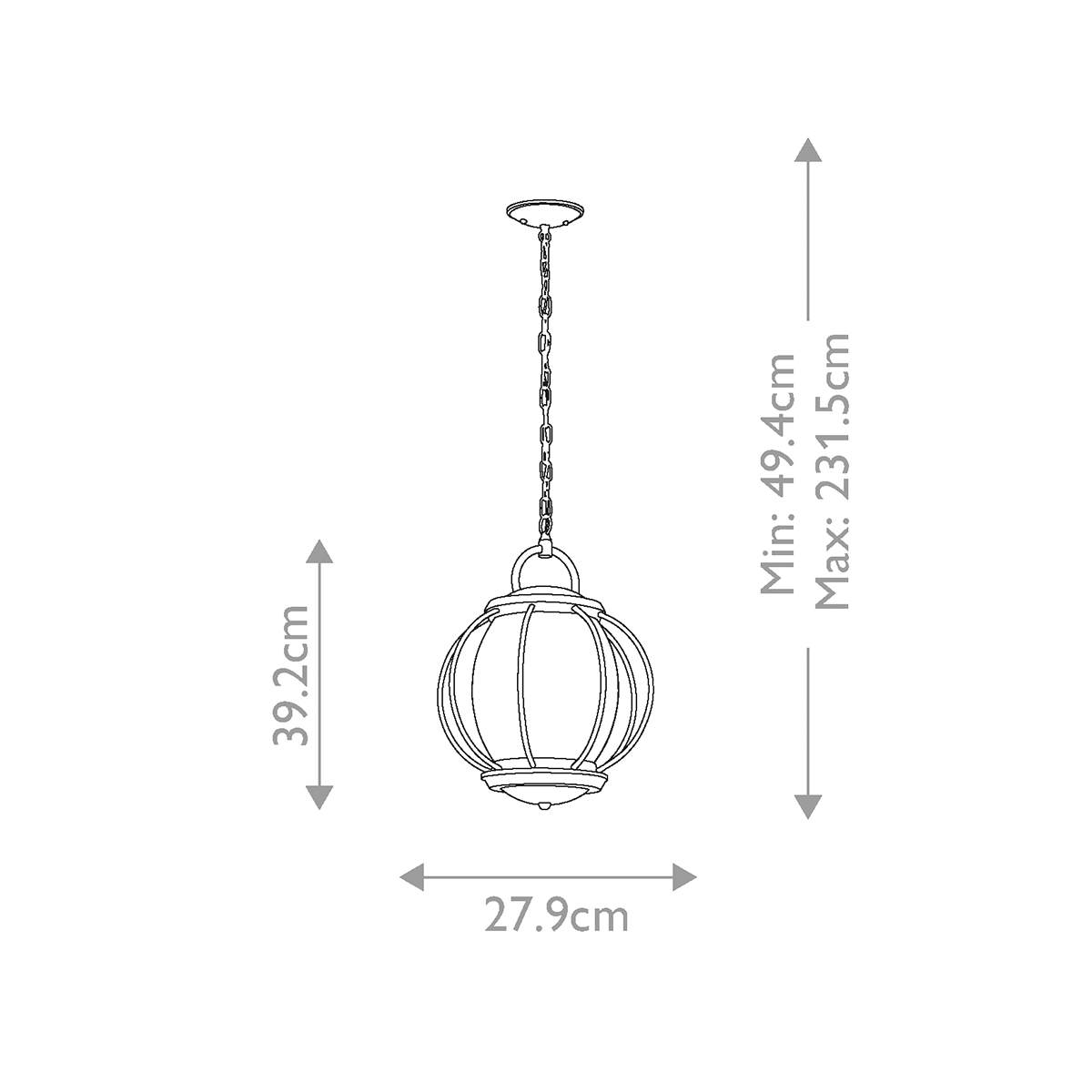 Подвесной фонарь Kichler, Арт. KL-VANDALIA8-M