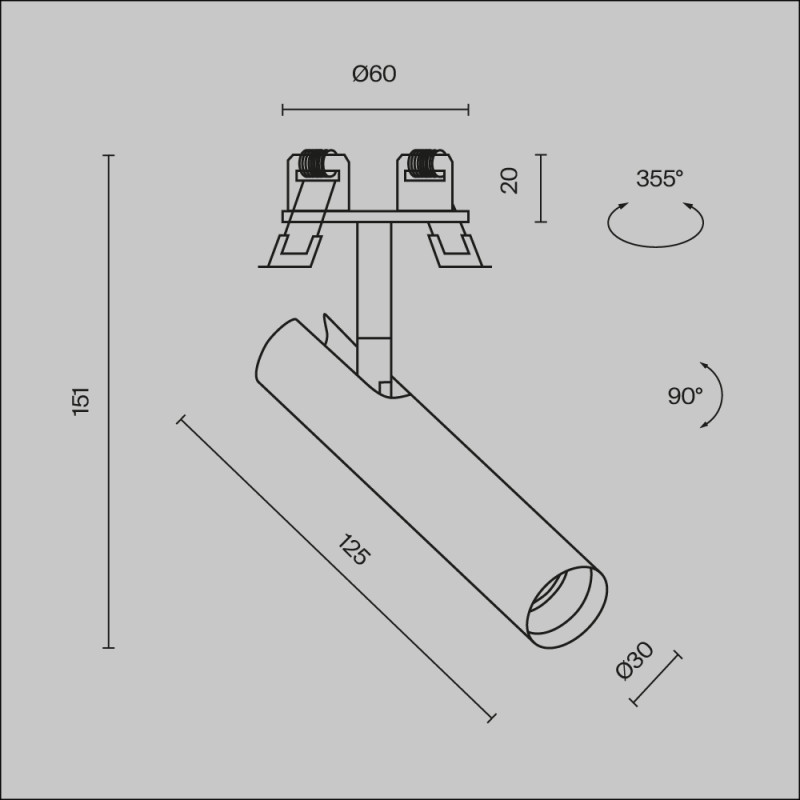 Встраиваемый светильник Maytoni Technical C141RS-L125-6W3K-B