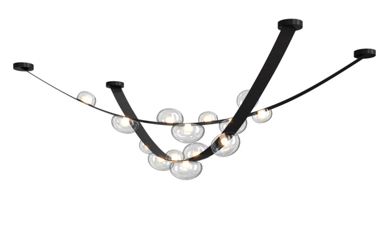 Накладной светильник Crystal Lux BOSQUE SP7 L3000 BLACK/TRANSPARENT