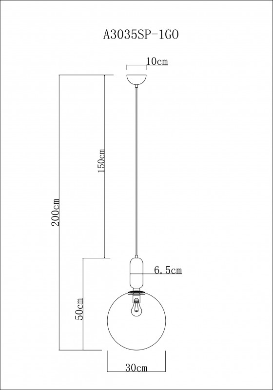 Подвесной светильник ARTE Lamp A3035SP-1GO