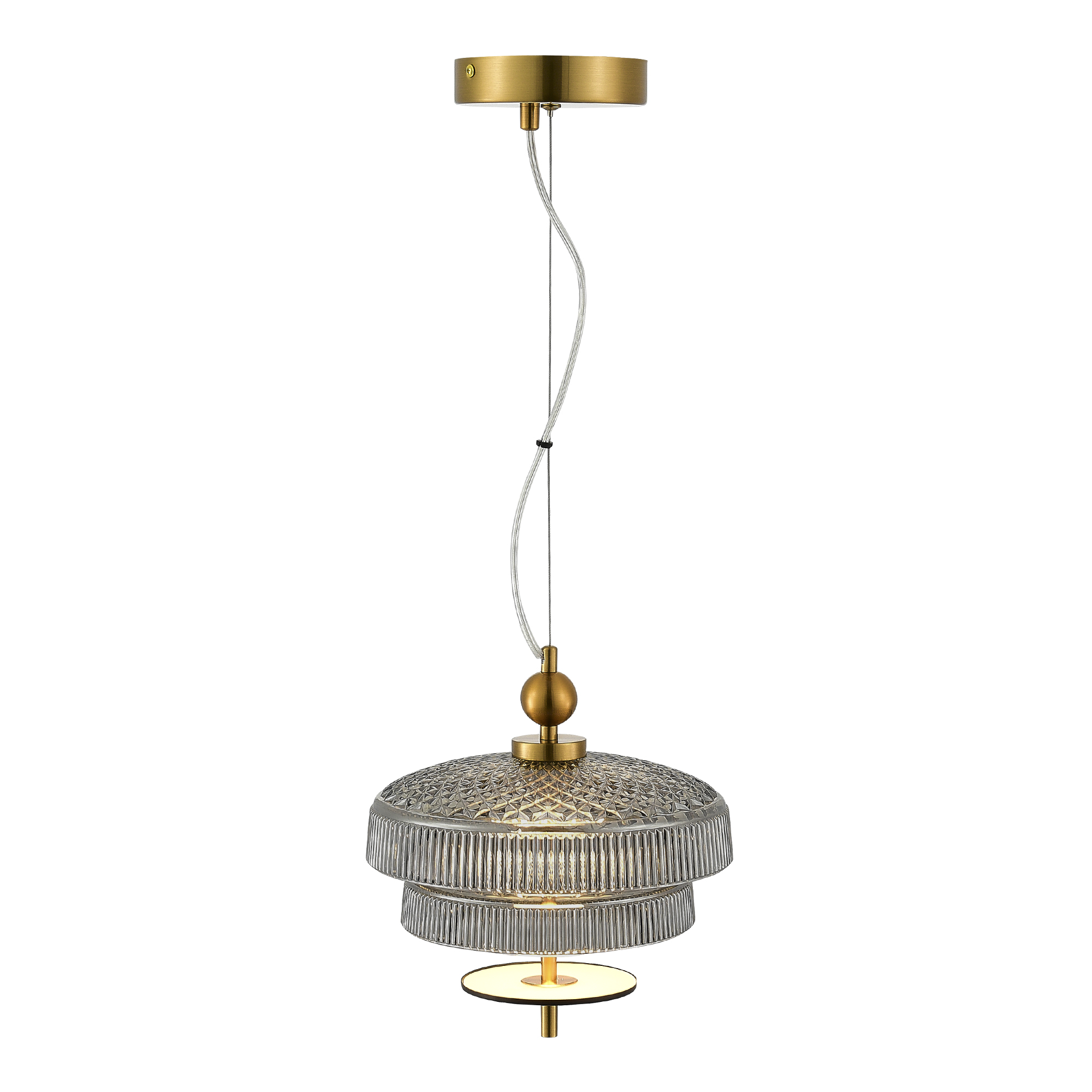 SL6122.303.01 Светильник подвесной ST-Luce Латунь/Латунь, Дымчатый LED 1*8W 3000K ORIENTAL