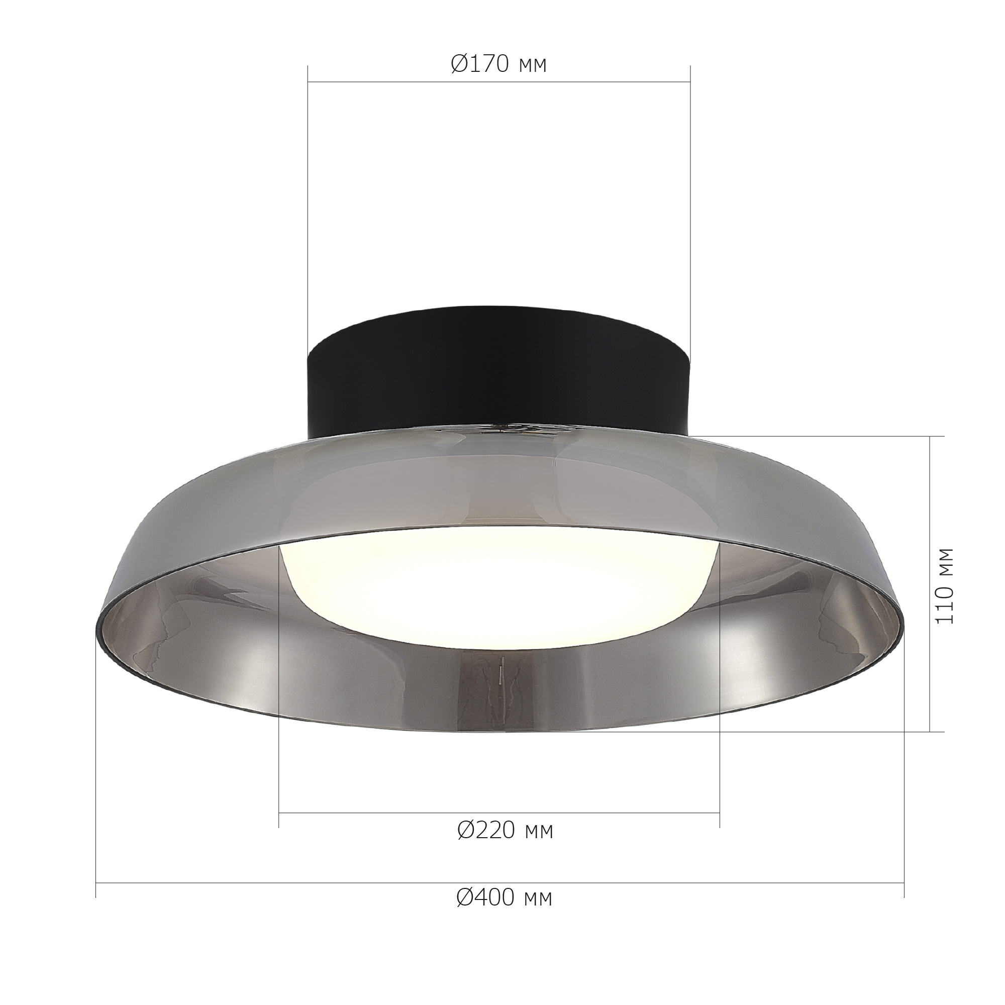 SL6019.412.01 Светильник потолочный ST-Luce Черный/Дымчатый, Белый LED 1*36W 3000K FORAY