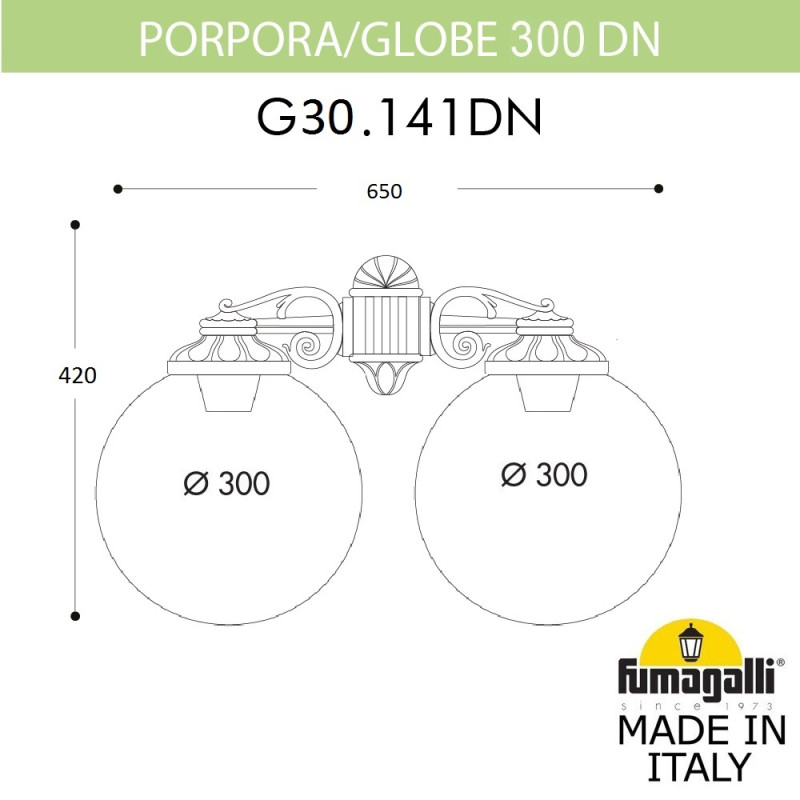 Светильник настенный Fumagalli G30.141.000.BYF1RDN