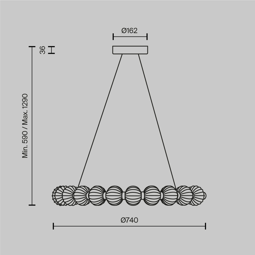 Подвесной светильник Maytoni MOD555PL-L26CH4K