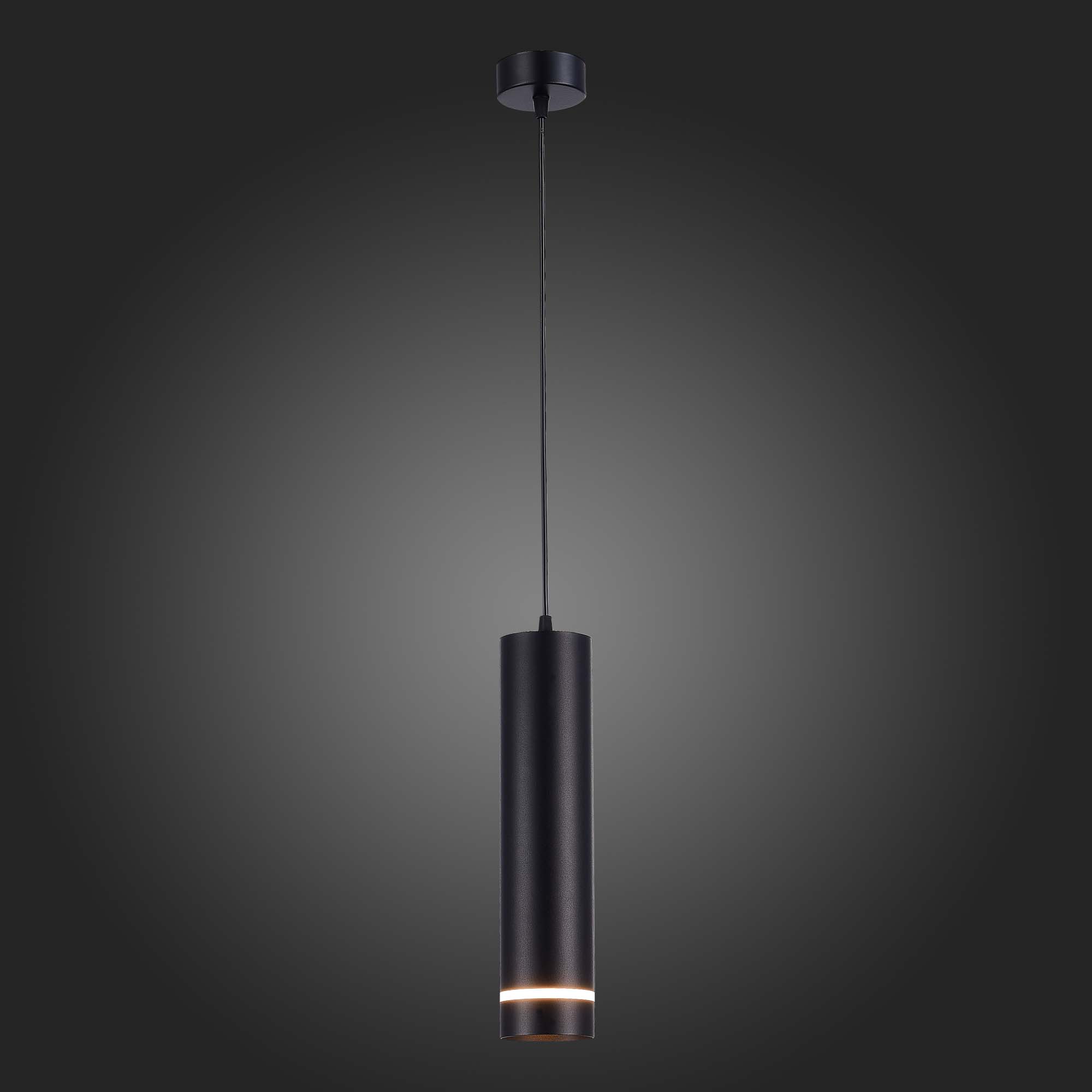ST115.443.12 Светильник подвесной Черный LED 1*12W 4000K 936Lm Ra>90 120° IP20 D80xH300 165-265V Подвесные светильники