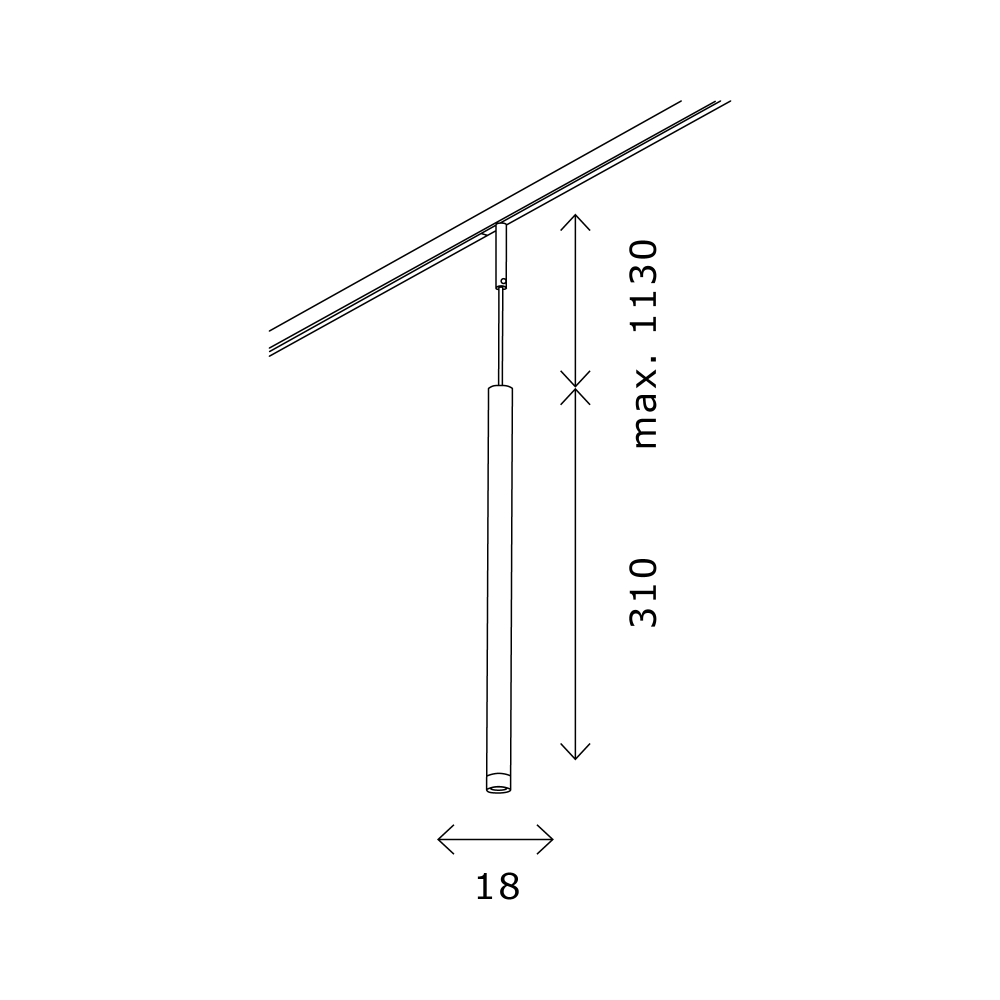 ST672.433.03 Магнитный трековый светильник Черный LED 1*3W 3000K 100Lm Ra>90 36° IP20 D18xH310 24V SUPER5