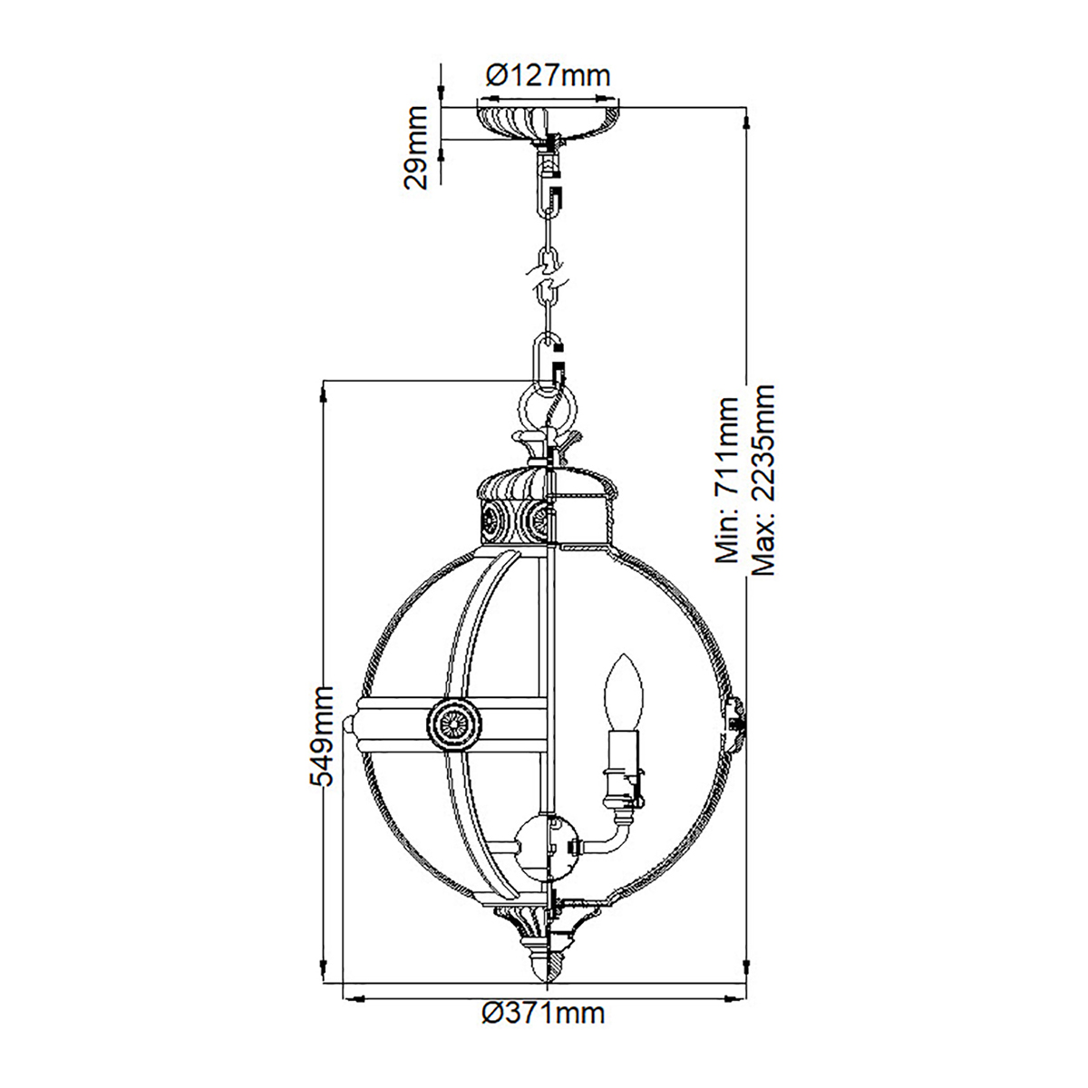 Подвесной светильник Feiss, Арт. FE-ADAMS-3P-BRZ