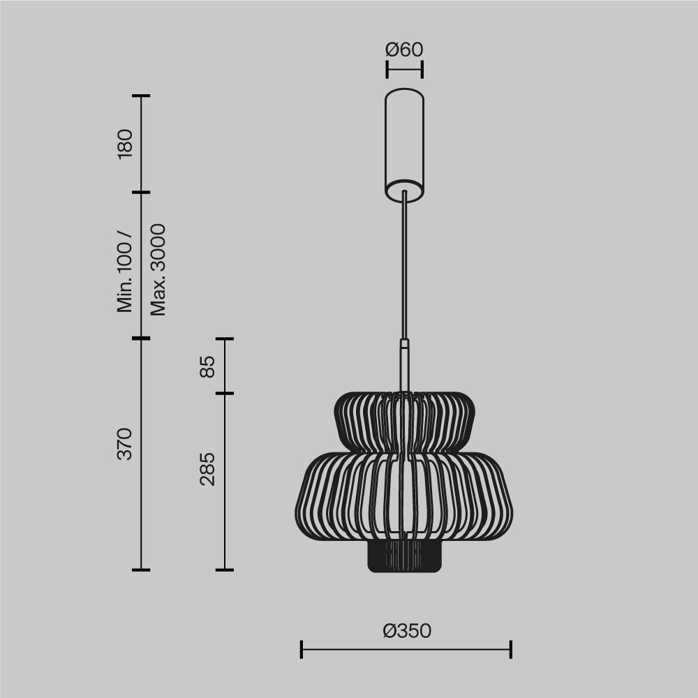 Подвесной светильник Maytoni MOD465PL-L12BK1