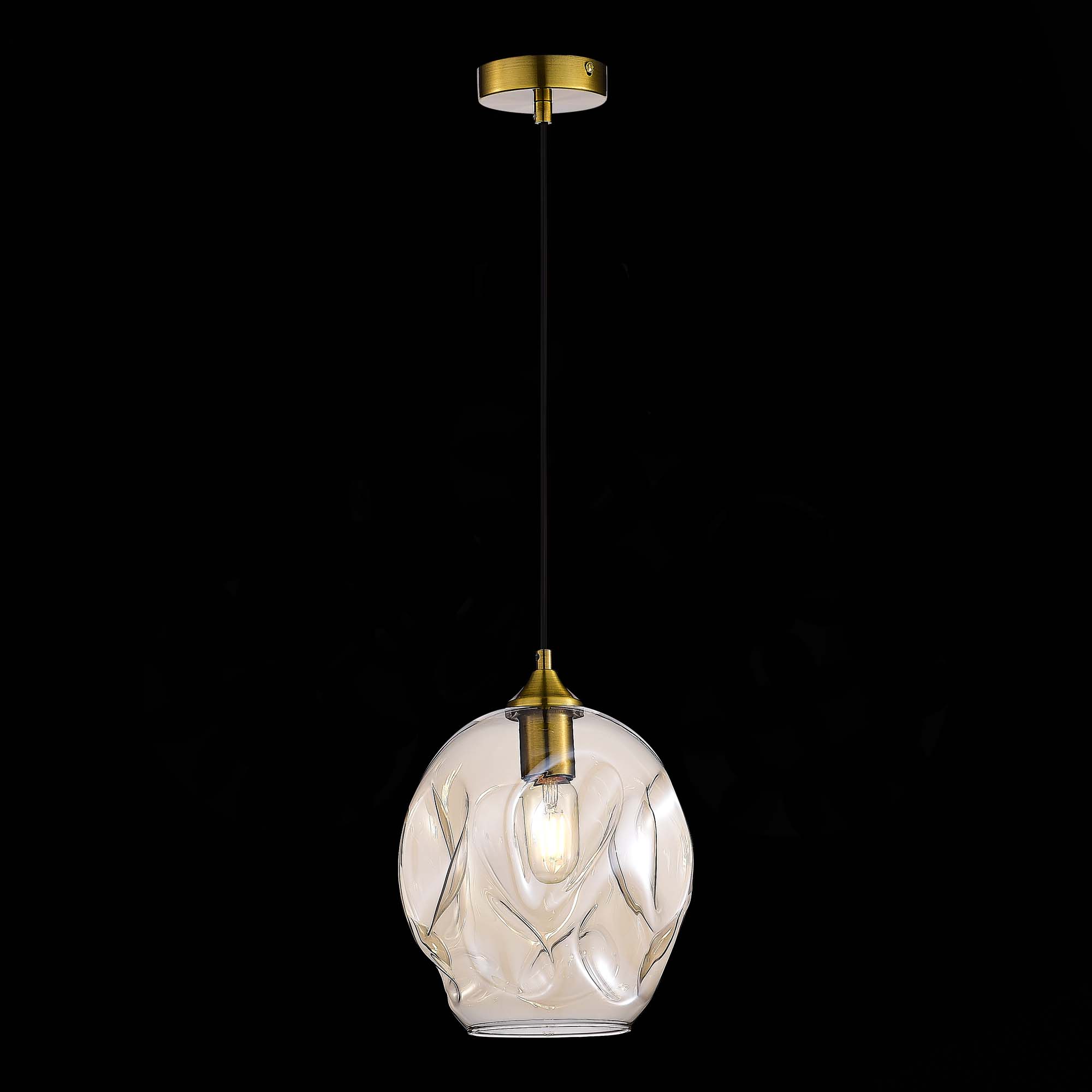 SL1188.313.01 Подвес ST-Luce Латунь/Коньячный E27 1*60W IDESIA