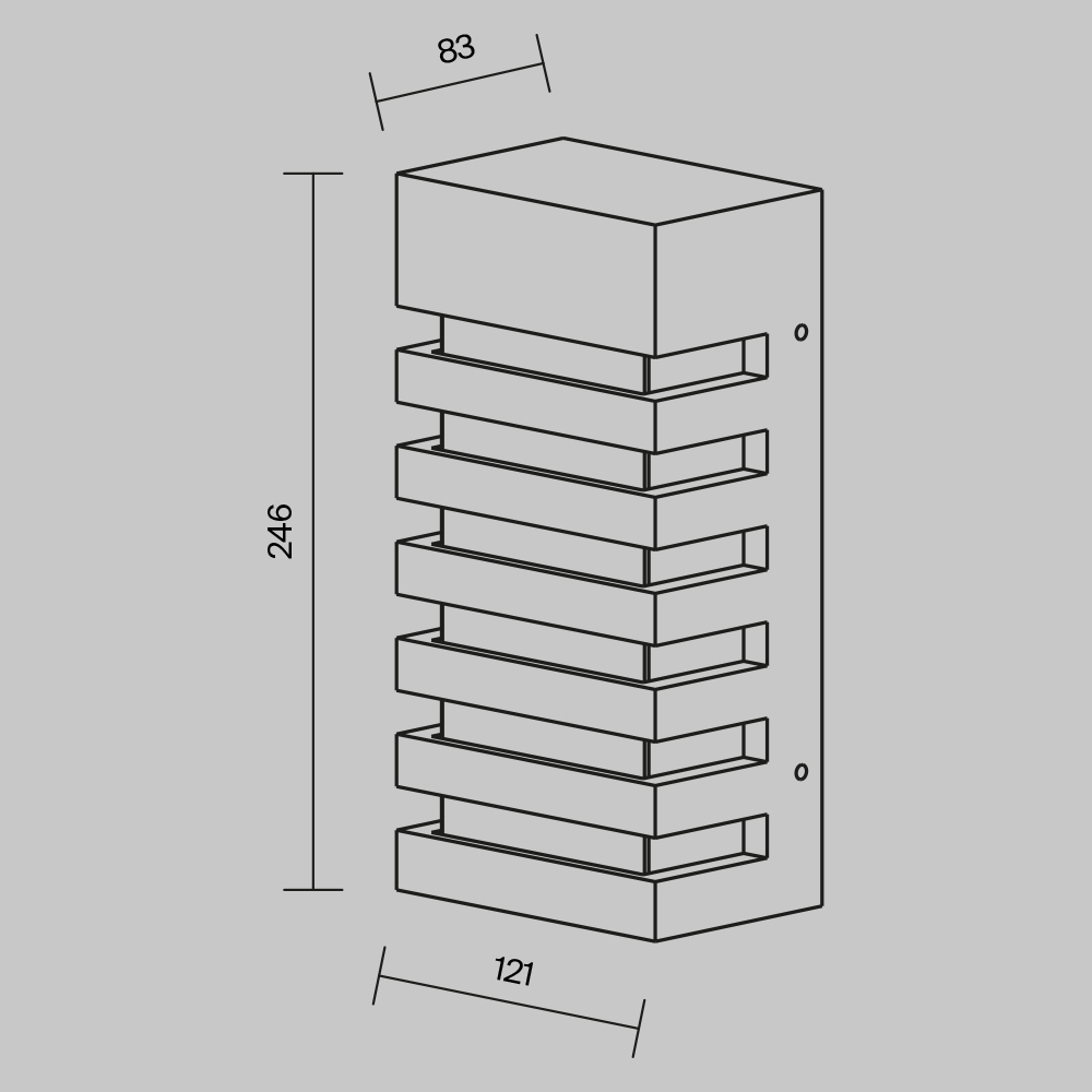 Настенный светильник (бра) Outdoor O034WL-01B