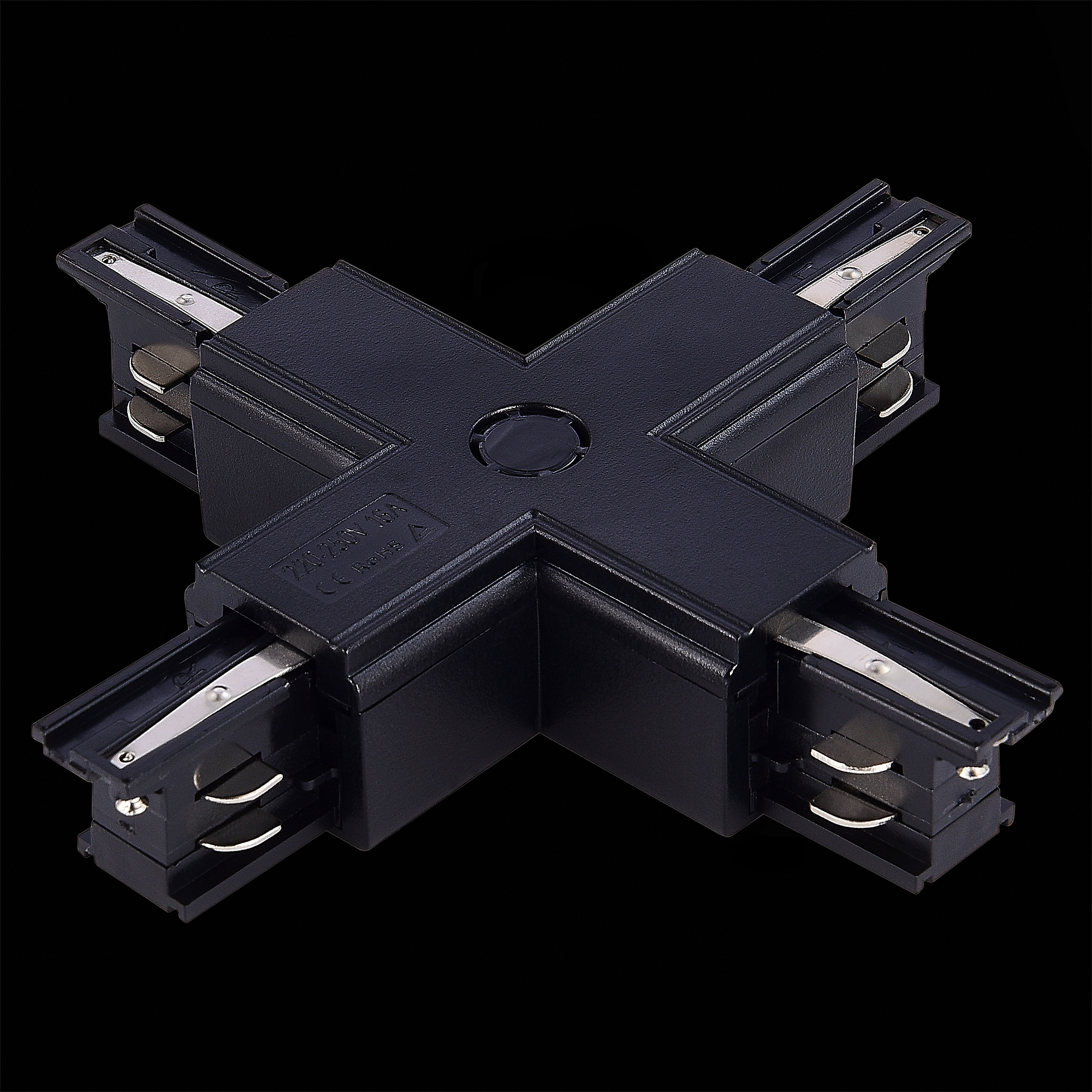 ST030.409.17 Х-образный токоподвод для трехфазного шинопровода ST-Luce Черный TRACE