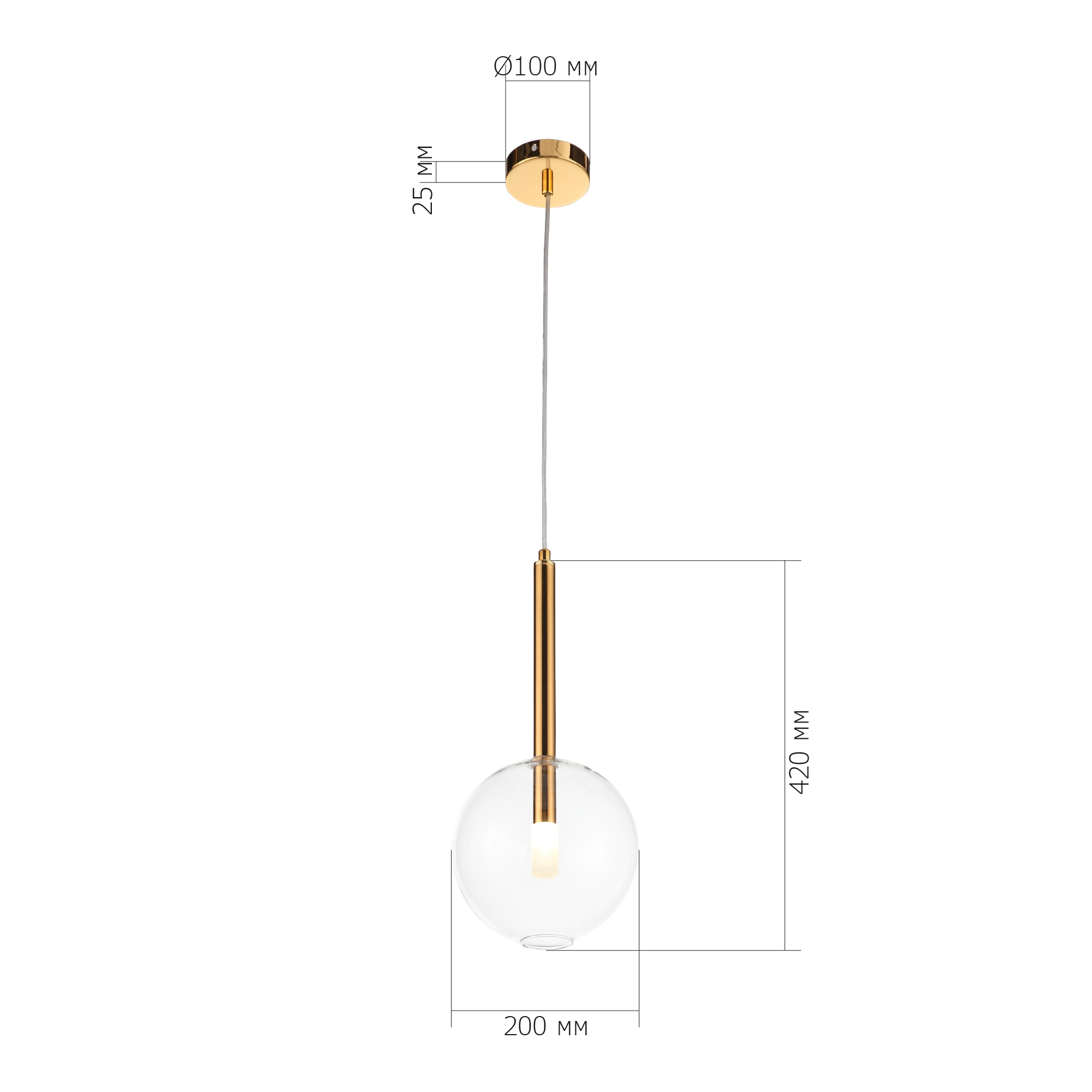 SL1054.203.01 Светильник подвесной ST-Luce Золотистый/Прозрачный G9 1*5W SOFIO