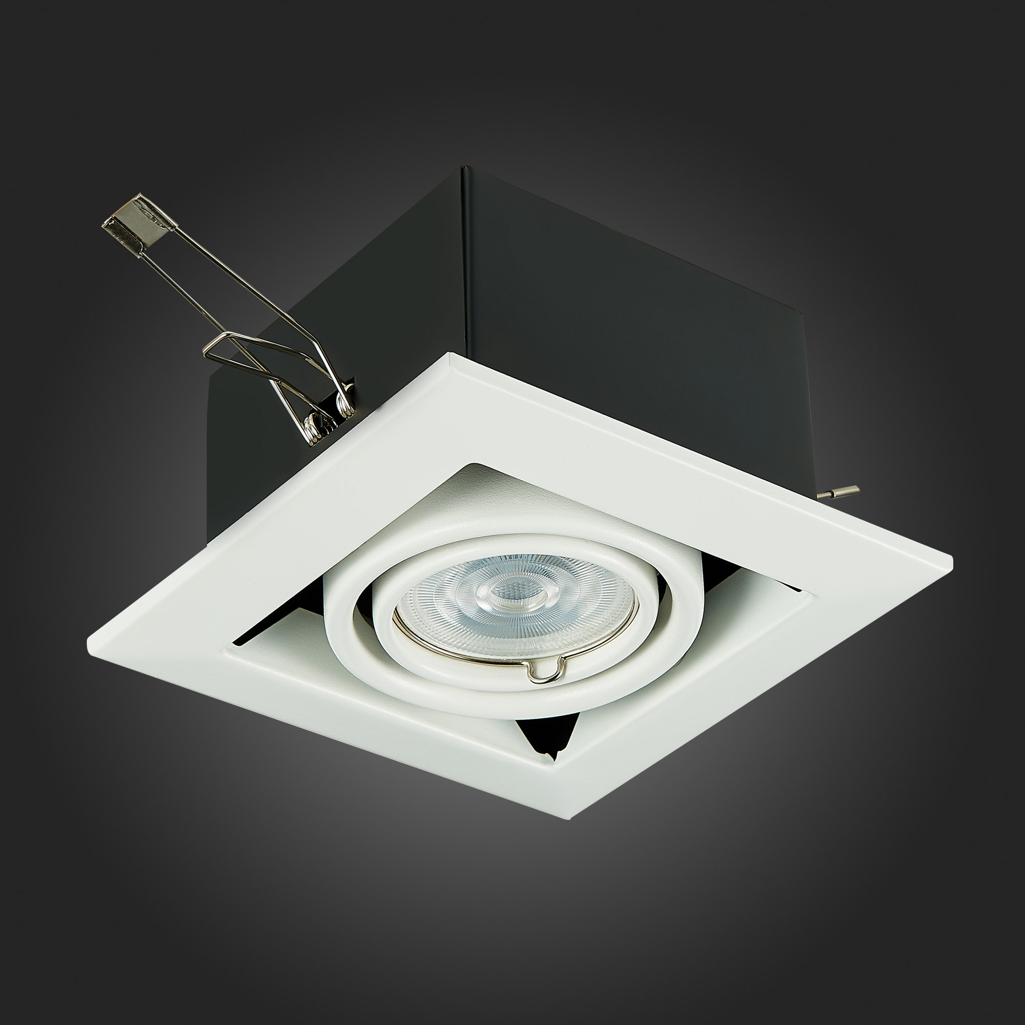 ST250.558.01 Св-к встр. Черный, Белый GU10 1*50W  IP20 L126xW126xH70 220V Без ламп Встраиваемые светильники