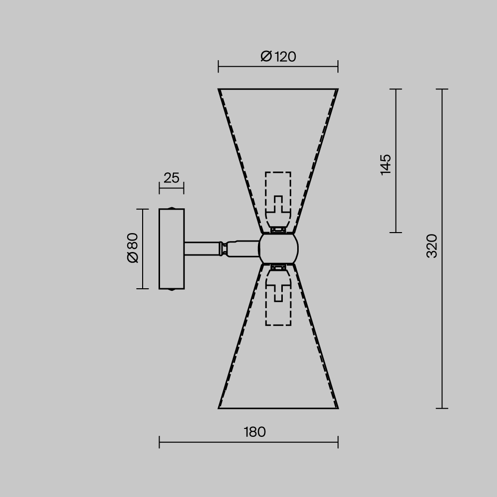 Настенный светильник (бра) Maytoni MOD108WL-02GB