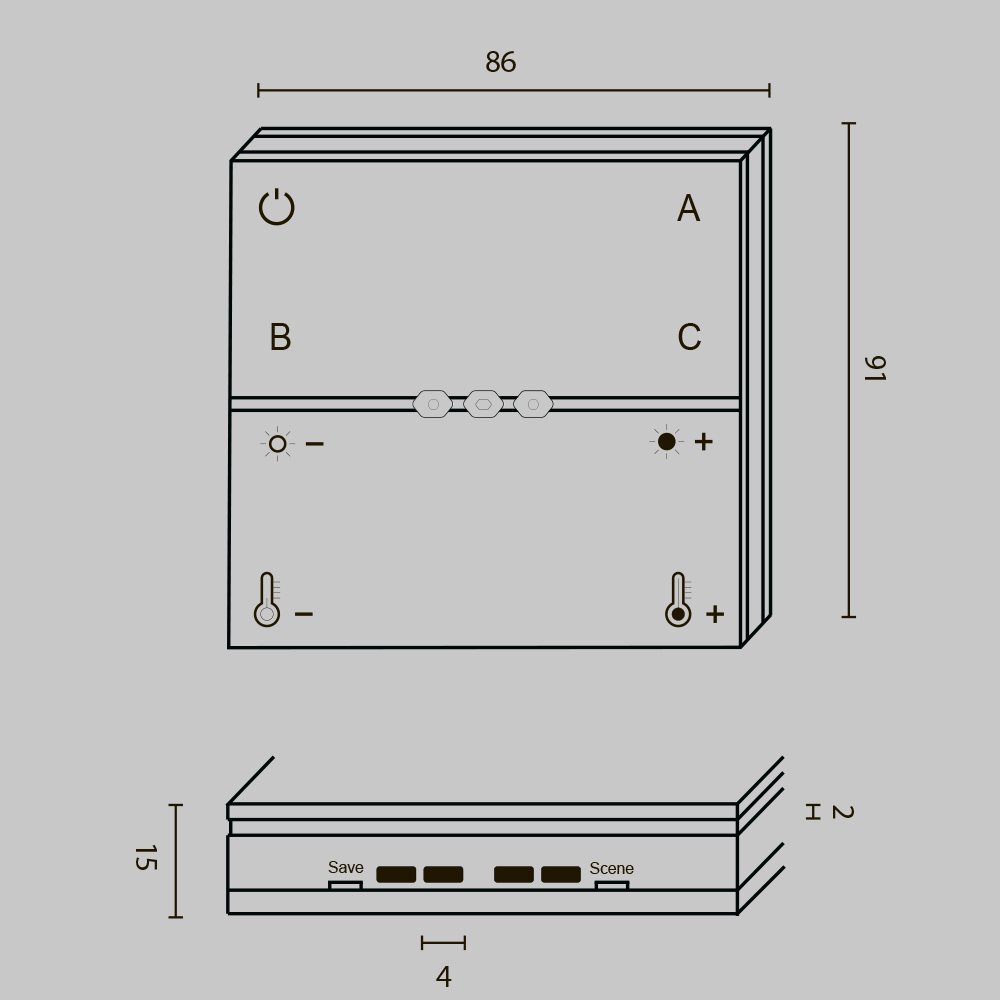 Панель управления Lighting control DRC034-8-W