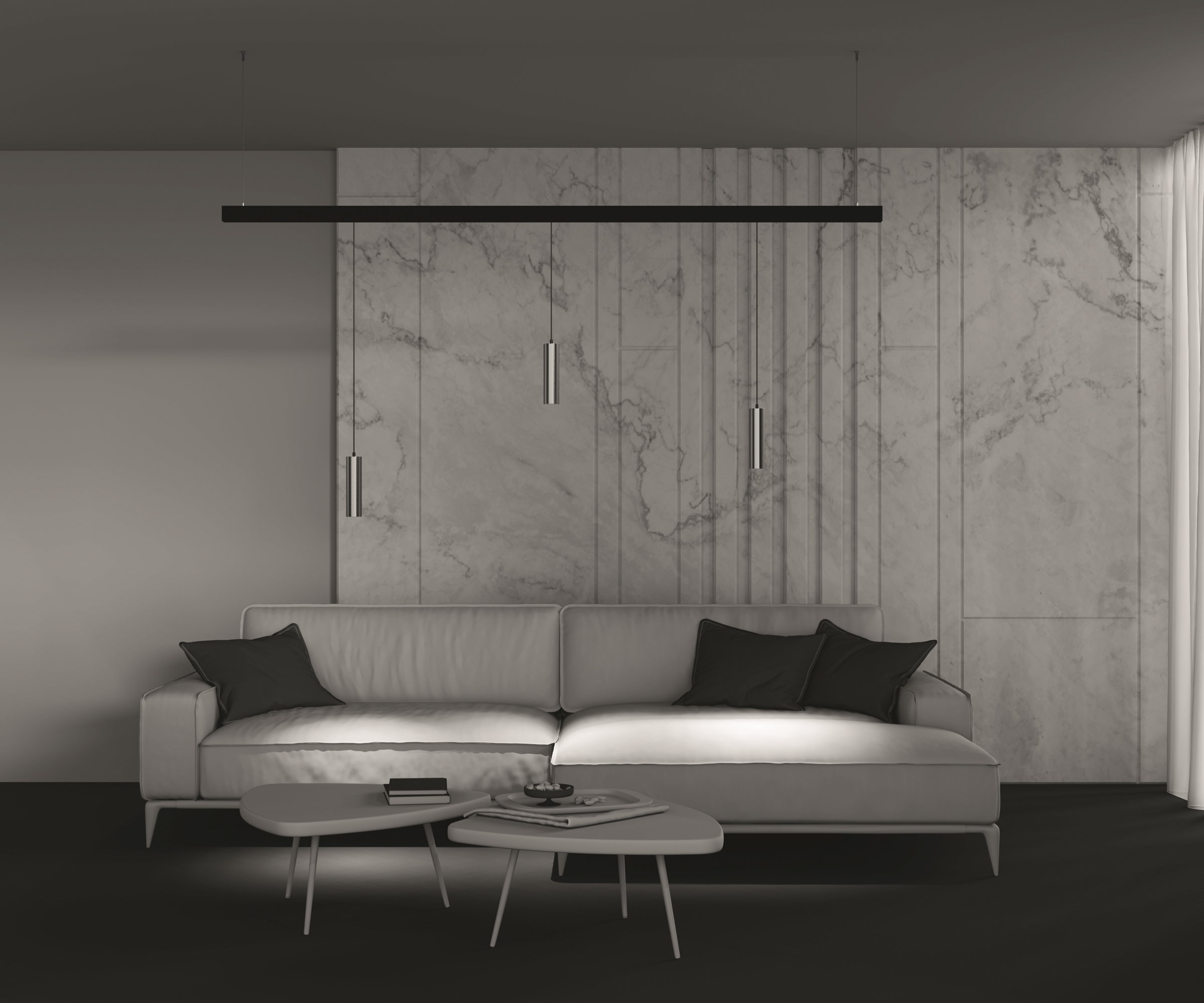 Трековый подвесной светильник Technical TR041-2-12W3K-BBS