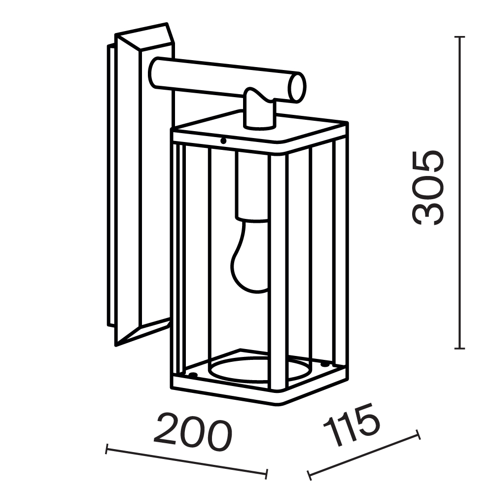 Настенный светильник (бра) Outdoor O452WL-01GF1