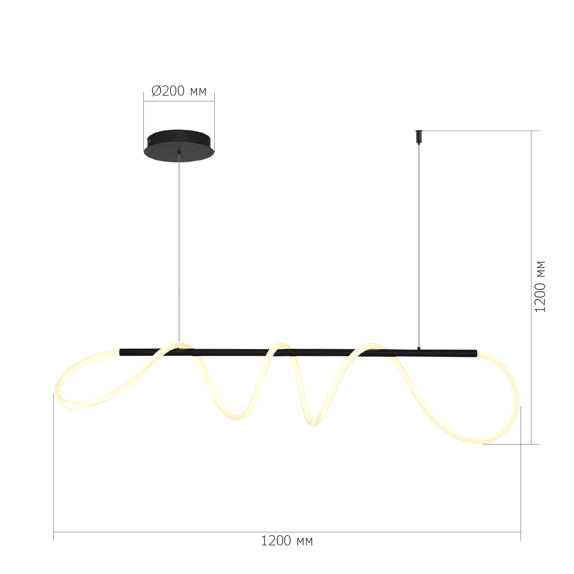 SL6102.403.45 Светильник подвесной ST-Luce Черный/Белый LED 1*45W 3000K SAGRATO