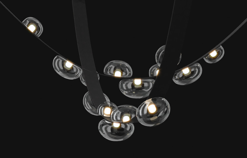 Накладной светильник Crystal Lux BOSQUE SP7 L3000 BLACK/TRANSPARENT