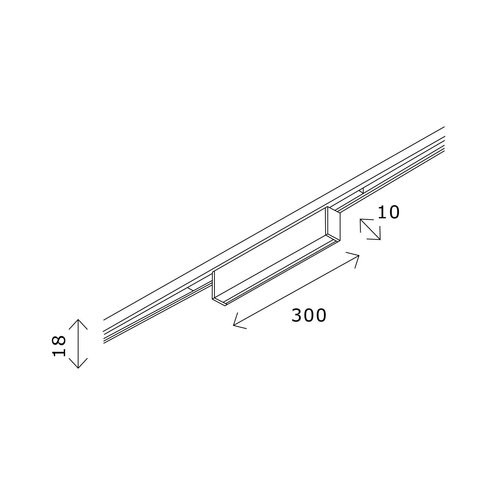 ST665.436.08 Магнитный трековый светильник Черный LED 1*8W 3000K 250Lm Ra>80 100° IP20 L300xW10xH18 SUPER5