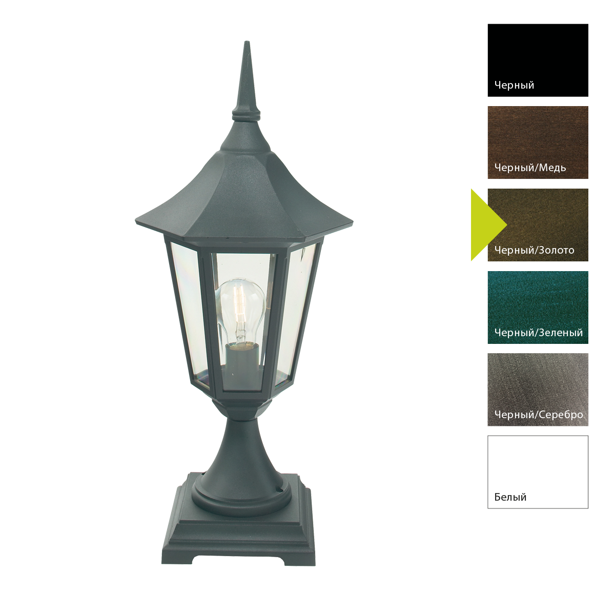 Фонарь-пьедестал Norlys, MODENA BD (Черный/Золото)