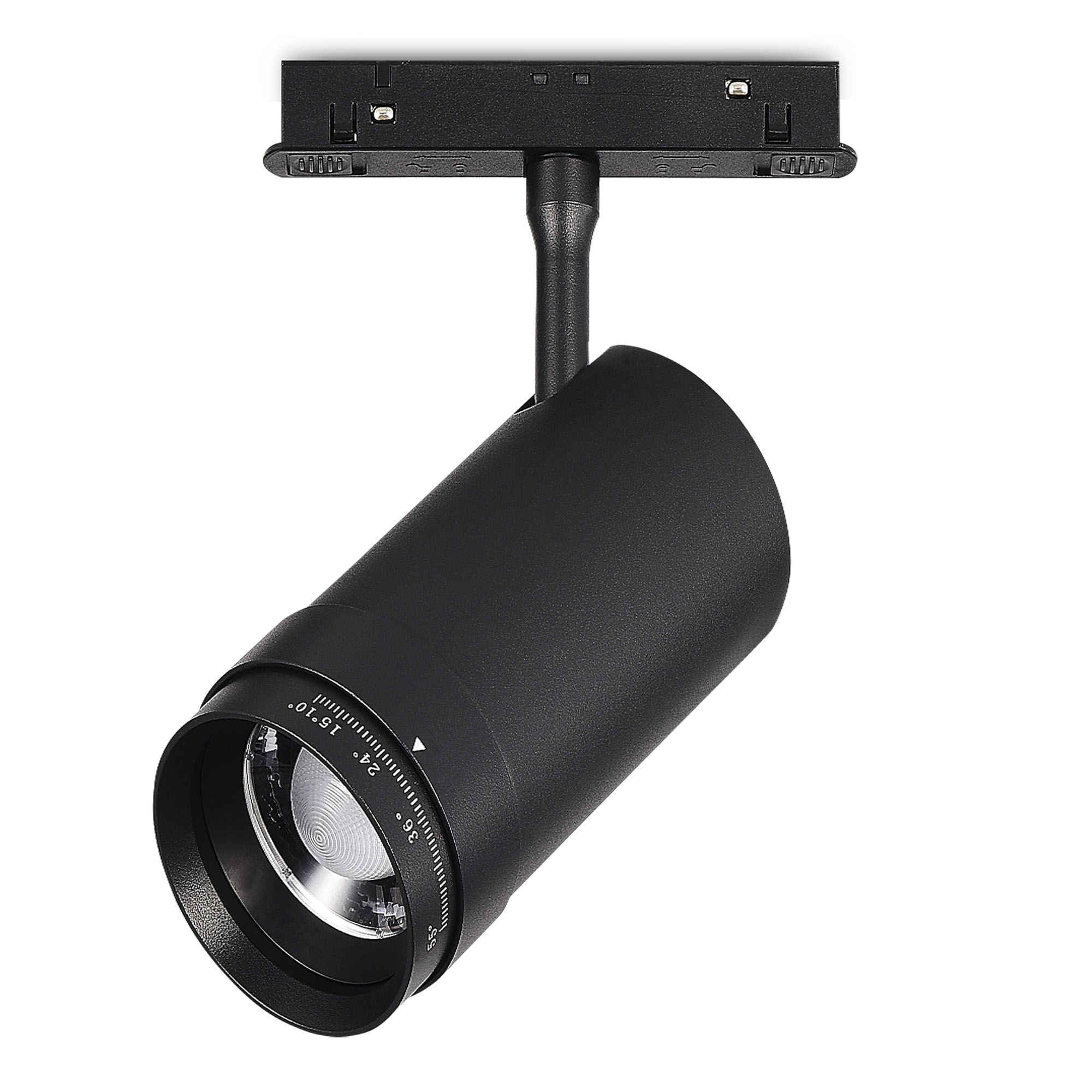 ST357.436.20 Магнитный трековый светильник ZOOM Черный LED 1*20W 3000K Lm Ra90 10-55° IP20 D60xH170 SKYLINE 48