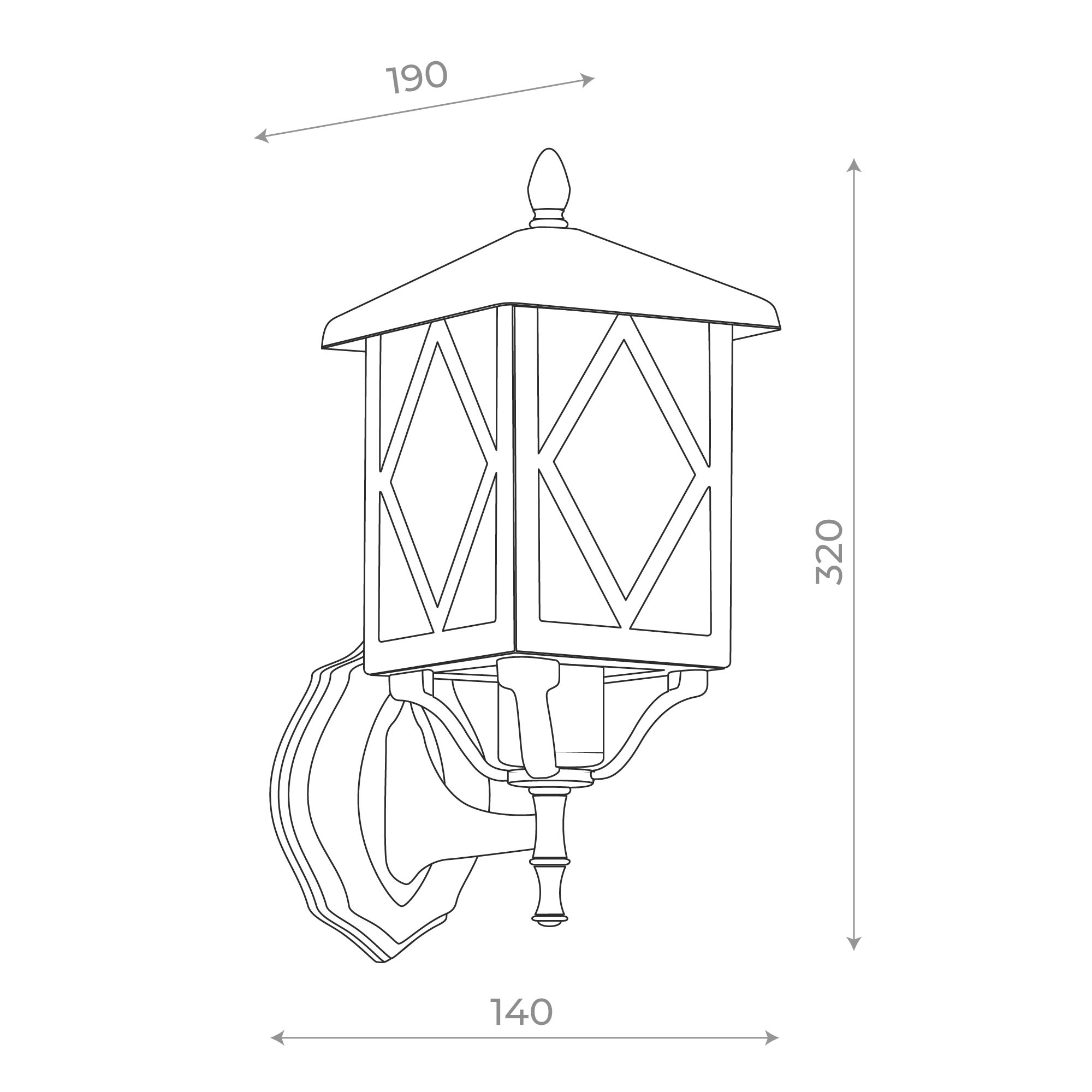 SL084.401.01 Светильник уличный настенный ST-Luce Черный/Черный, Прозрачный E27 1*60W LORNE