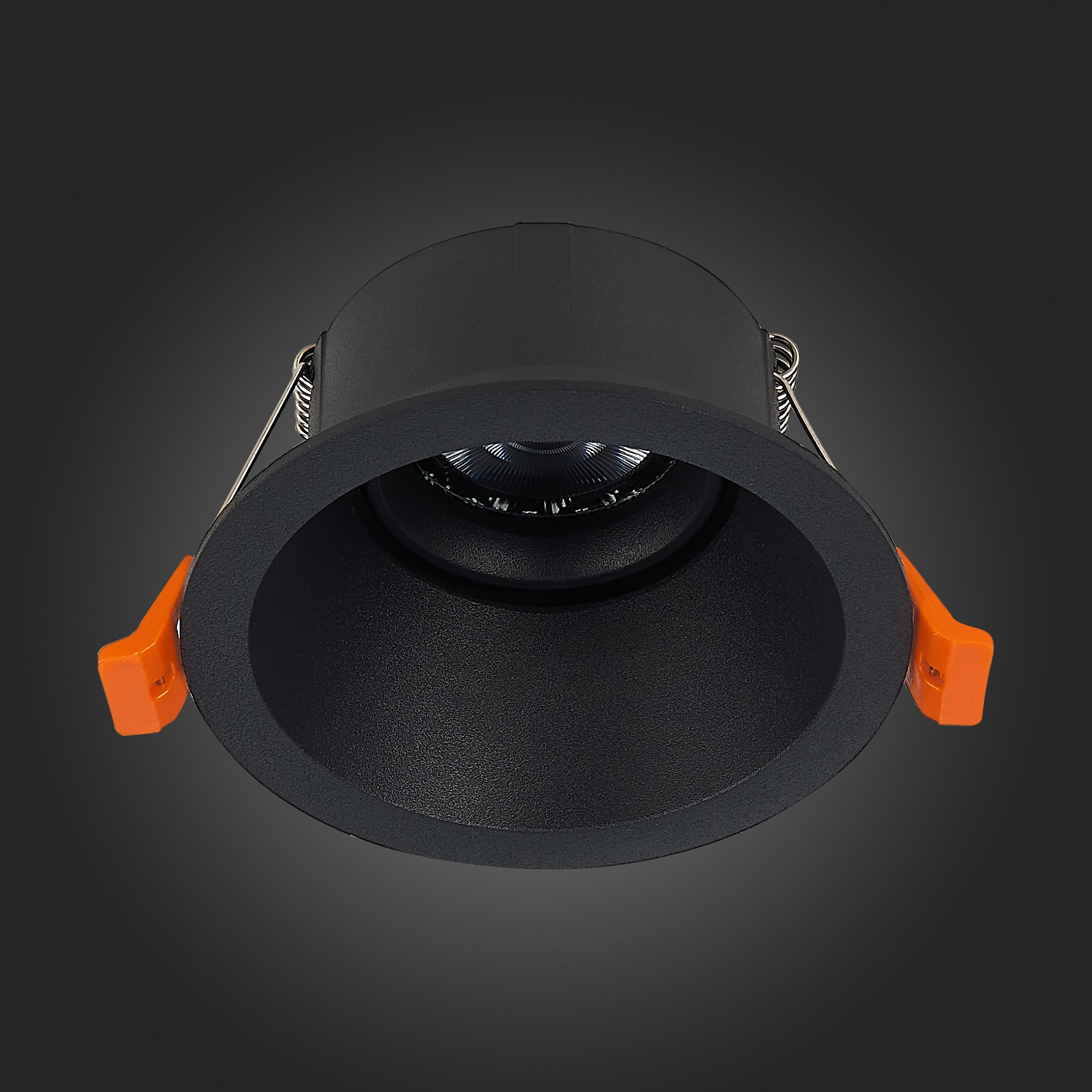 ST207.408.01 Св-к встр. Черный GU10 1*50W  D103xH52 220V Без ламп Встраиваемые светильники