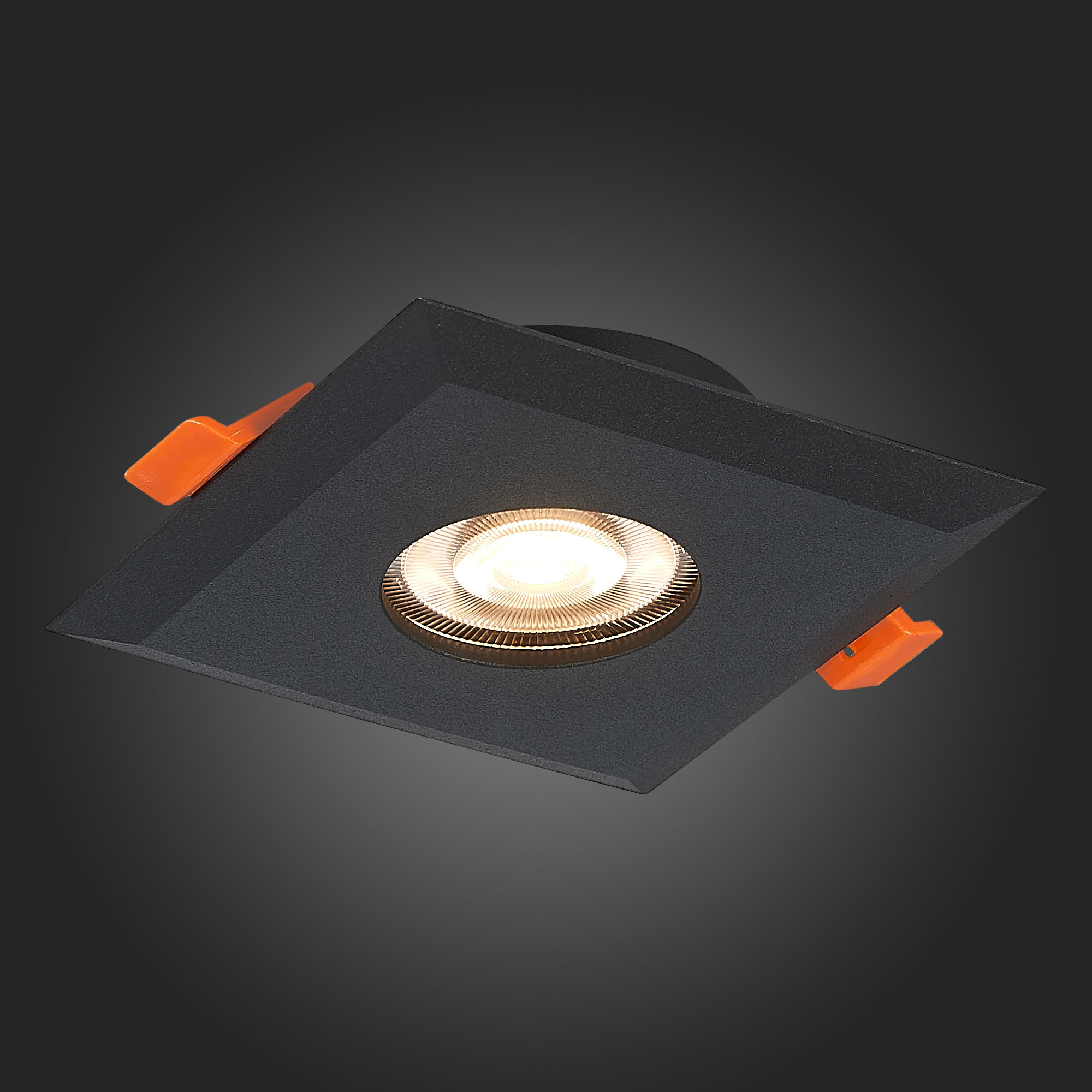 ST204.408.01 Св-к встр. Черный GU10 1*50W  L94xW94xH25 220V Без ламп Встраиваемые светильники